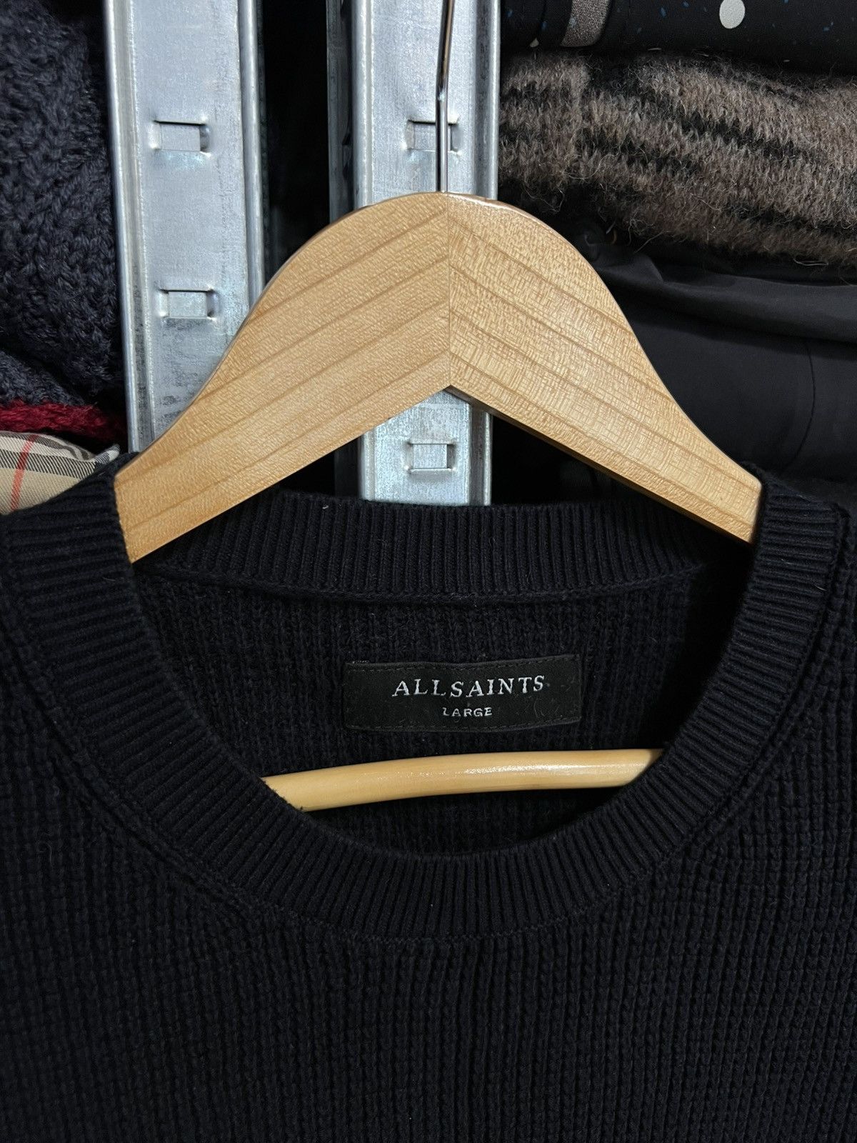 Allsaints × Designer Allsaints Jumper Sweater Waffle Knit Men’s Sweatshirt Size L Size US L / EU 52-54 / 3 - 4 Thumbnail