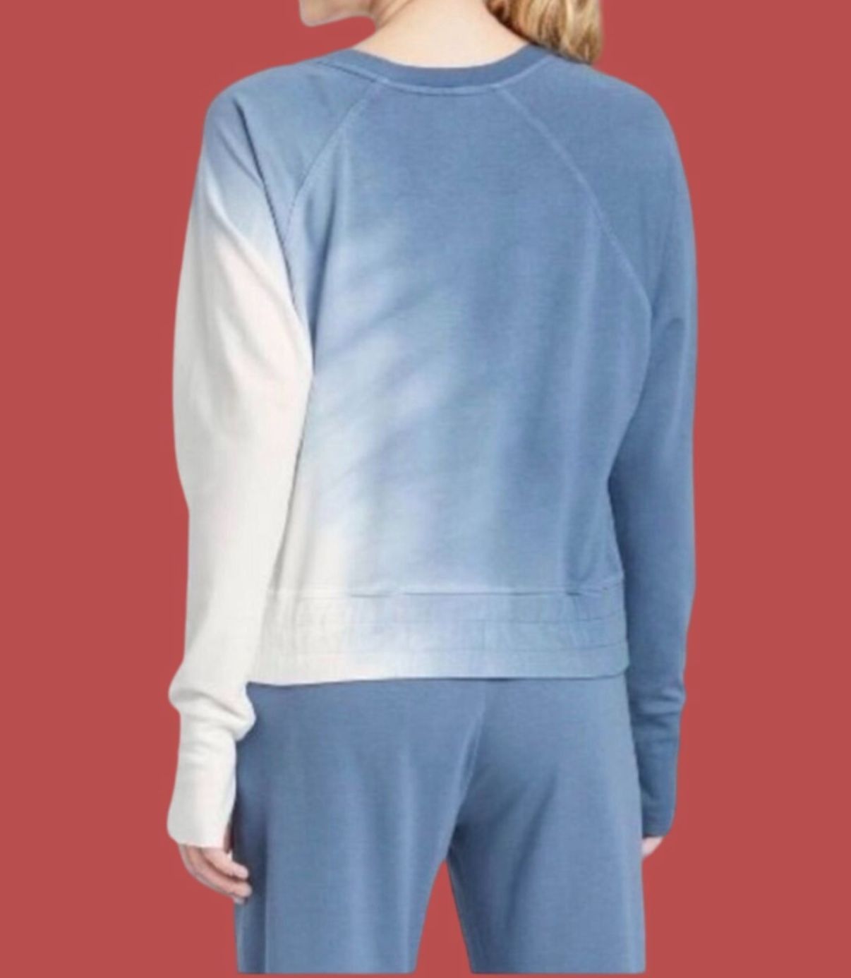 Other Joy Lab - Women's Long Sleeve Sweatshirt - Blue / White - Me Size M / US 6-8 / IT 42-44 - 2 Thumbnail