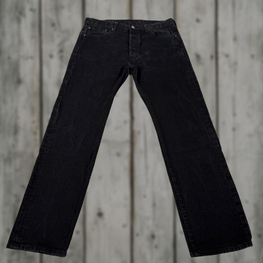 Levi's Levi's 501 Jeans Mens Regular Straight Stretch Denim Black 34x32 Cowboy Western Pocket 5-Pocket Button Fly Jeans Size US 34 / EU 50 - 1 Thumbnail