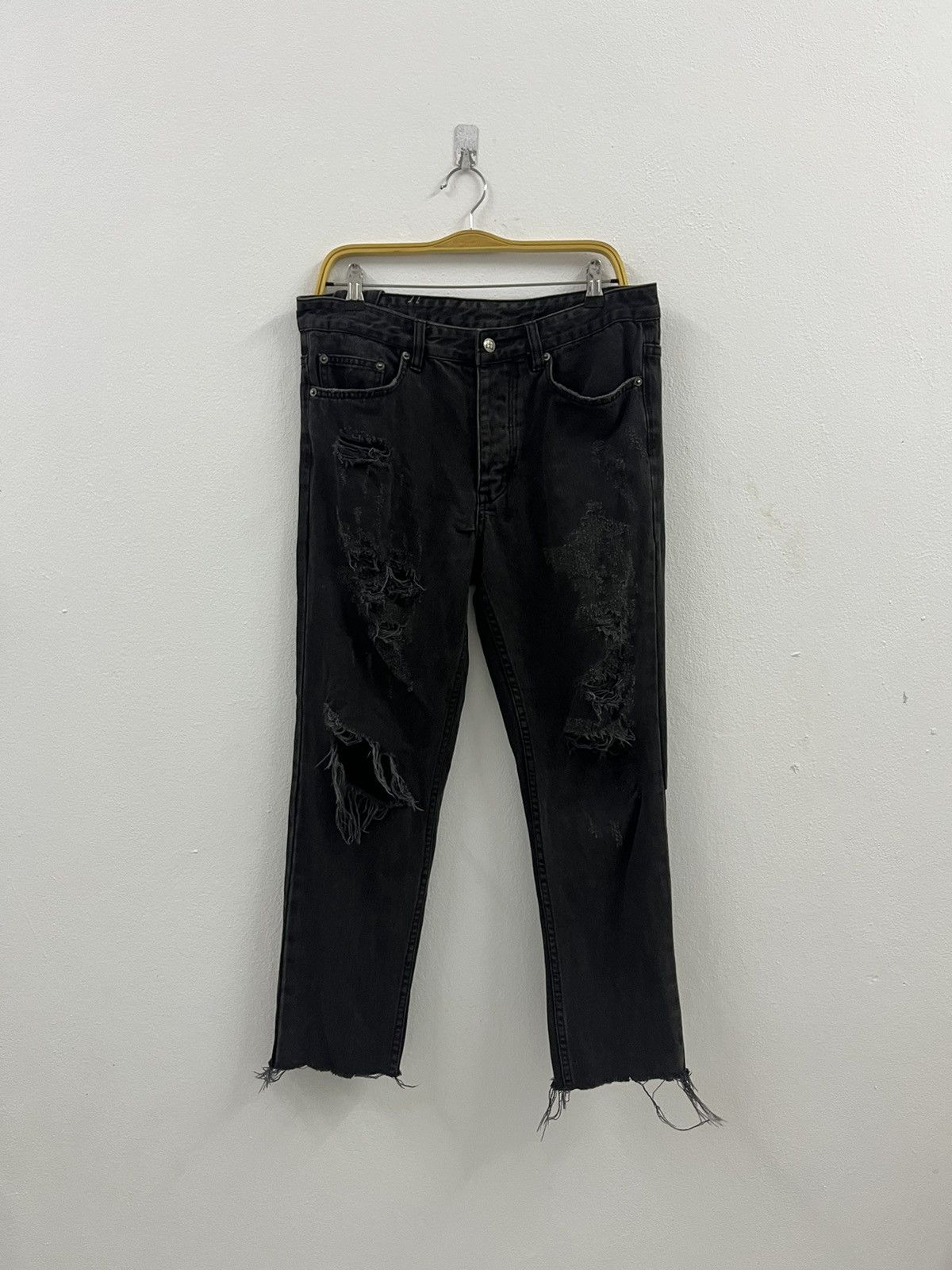 Ksubi Chitch Chop Rat Attack Black Distressed Jeans Size US 32 / EU 48 - 2 Thumbnail