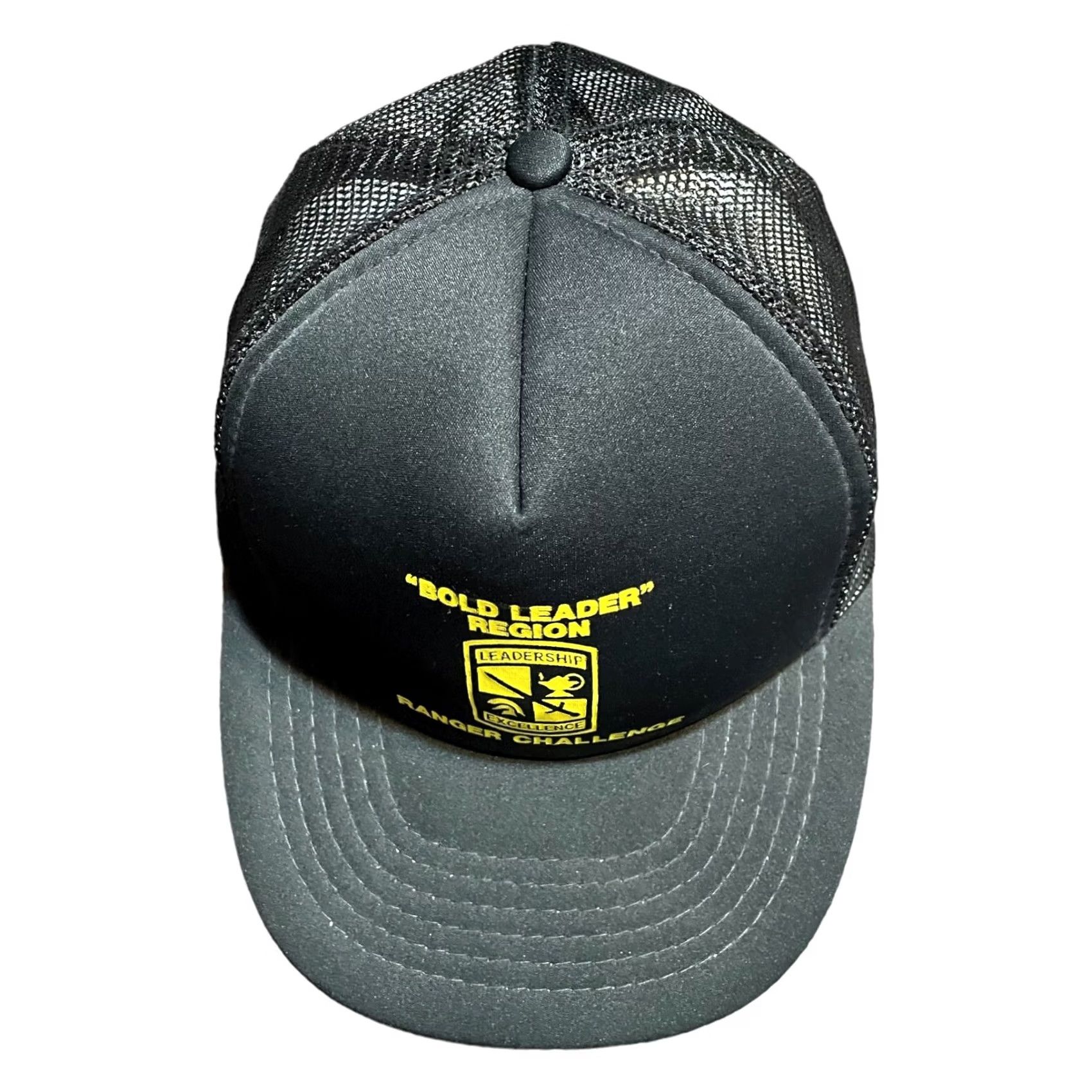 Vintage VINTAGE Snap-Back Trucker Hat Cap Adjustable Bold Leader Region Baseball Men Black 90s USA 80s Size ONE SIZE - 4 Thumbnail