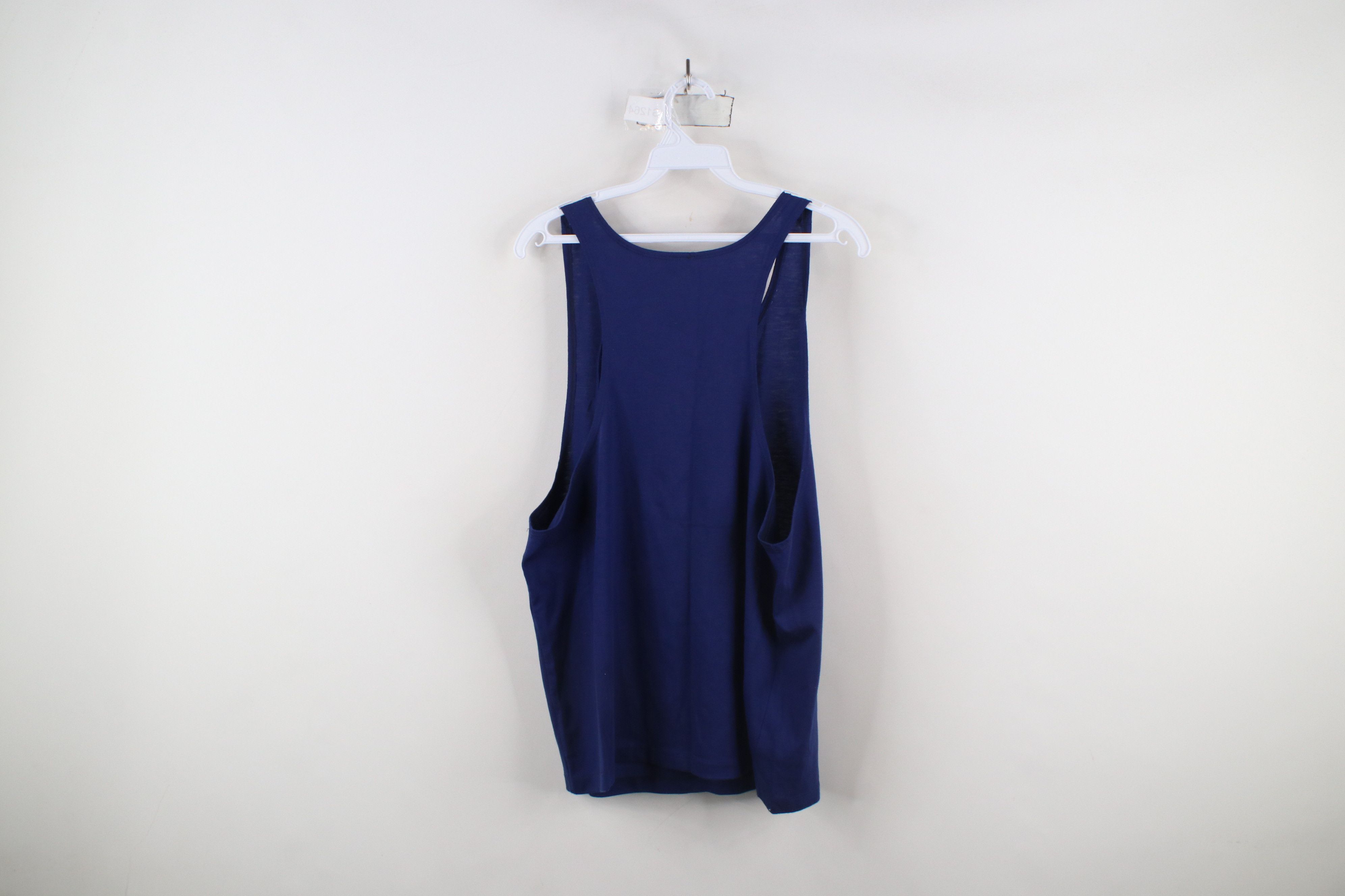 Vintage Vintage 90s Streetwear Faded Blank Tank Top T-Shirt Blue USA Size L / US 10 / IT 46 - 7 Thumbnail