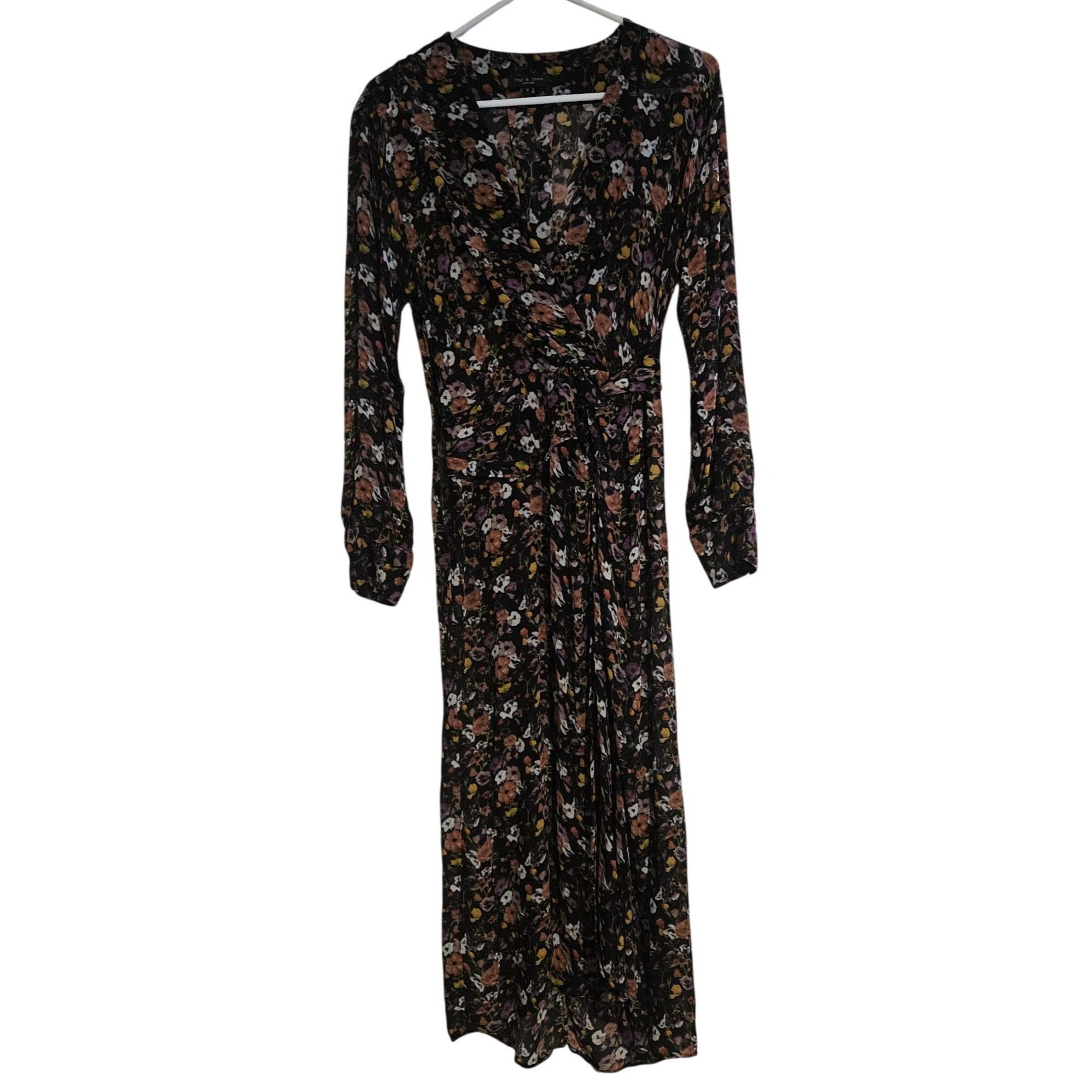 Rag & Bone Rag & Bone Women Sheer Maxi Dress Floral Black 8 Boho Quiet Size M / US 6-8 / IT 42-44 - 2 Thumbnail