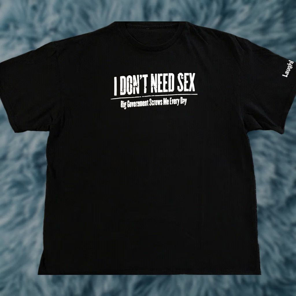 Vintage Vtg I Dont Need Sex Government Screws Me Shirt M L Black Funny Crude Grunge Y2K 80s 90s Mens Shirt Size US M / EU 48-50 / 2 - 1 Thumbnail