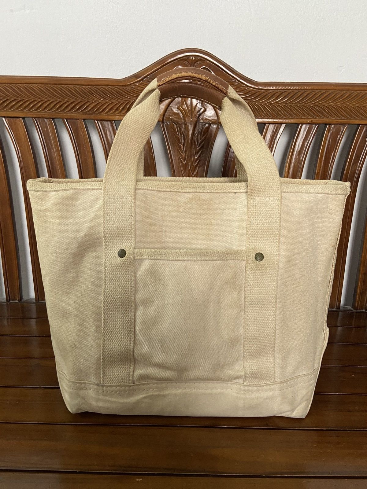 L.L. Bean Vintage L.L.Bean Canvas Leather Tote Bag Size ONE SIZE - 11 Thumbnail