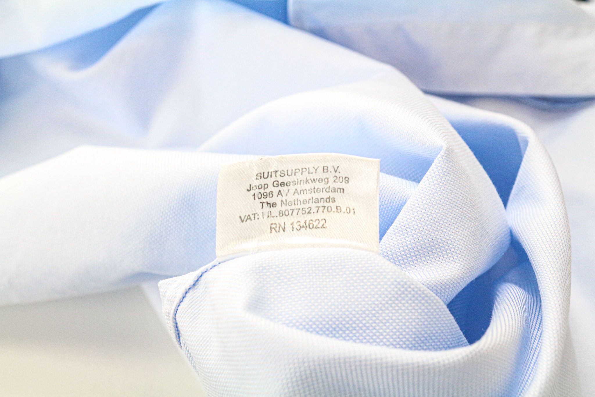 Suitsupply 46/18 Blue Cotton Long Sleeve Shirt 79457 Size 46R - 7 Thumbnail