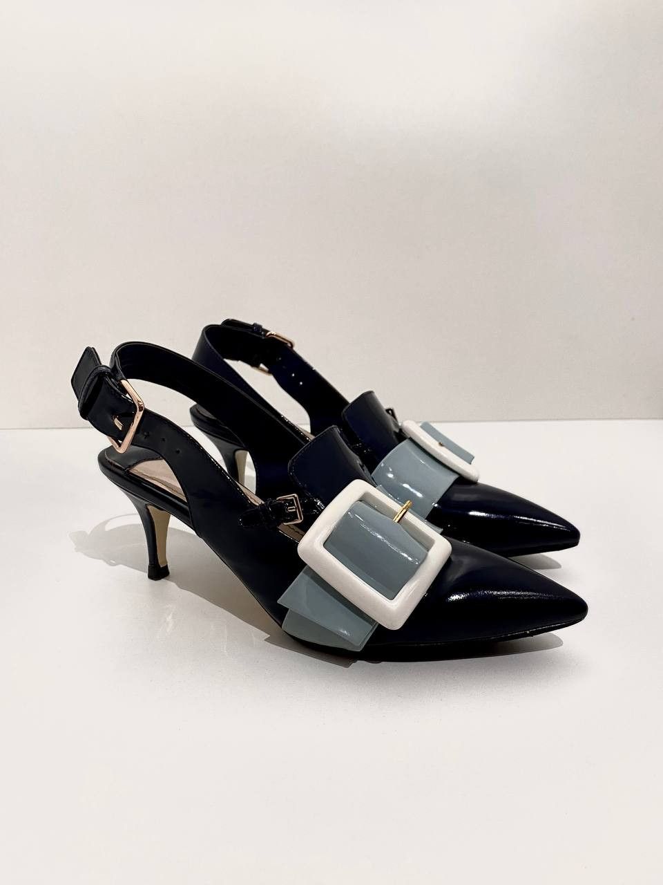 Miu Miu Miu Miu x Prada Patent Leather Point Toe Buckle Chunky Heels Size US 7 / IT 37 - 4 Thumbnail