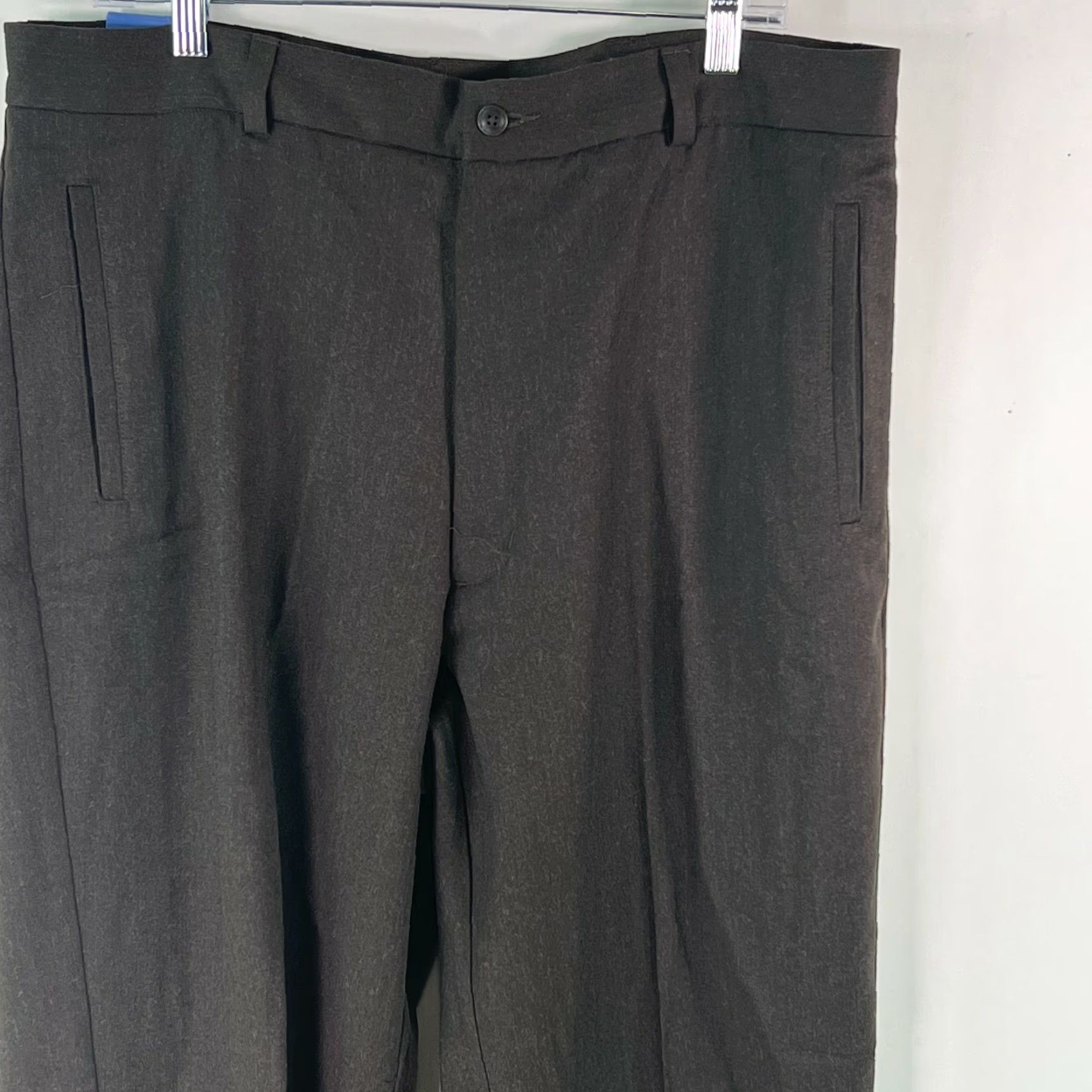 Kenneth Cole KENNETH COLE REACTION Mens Flat Front Straight Wool Brown Dress Pants 36X34 Size Size US 36 / EU 52 - 3 Thumbnail