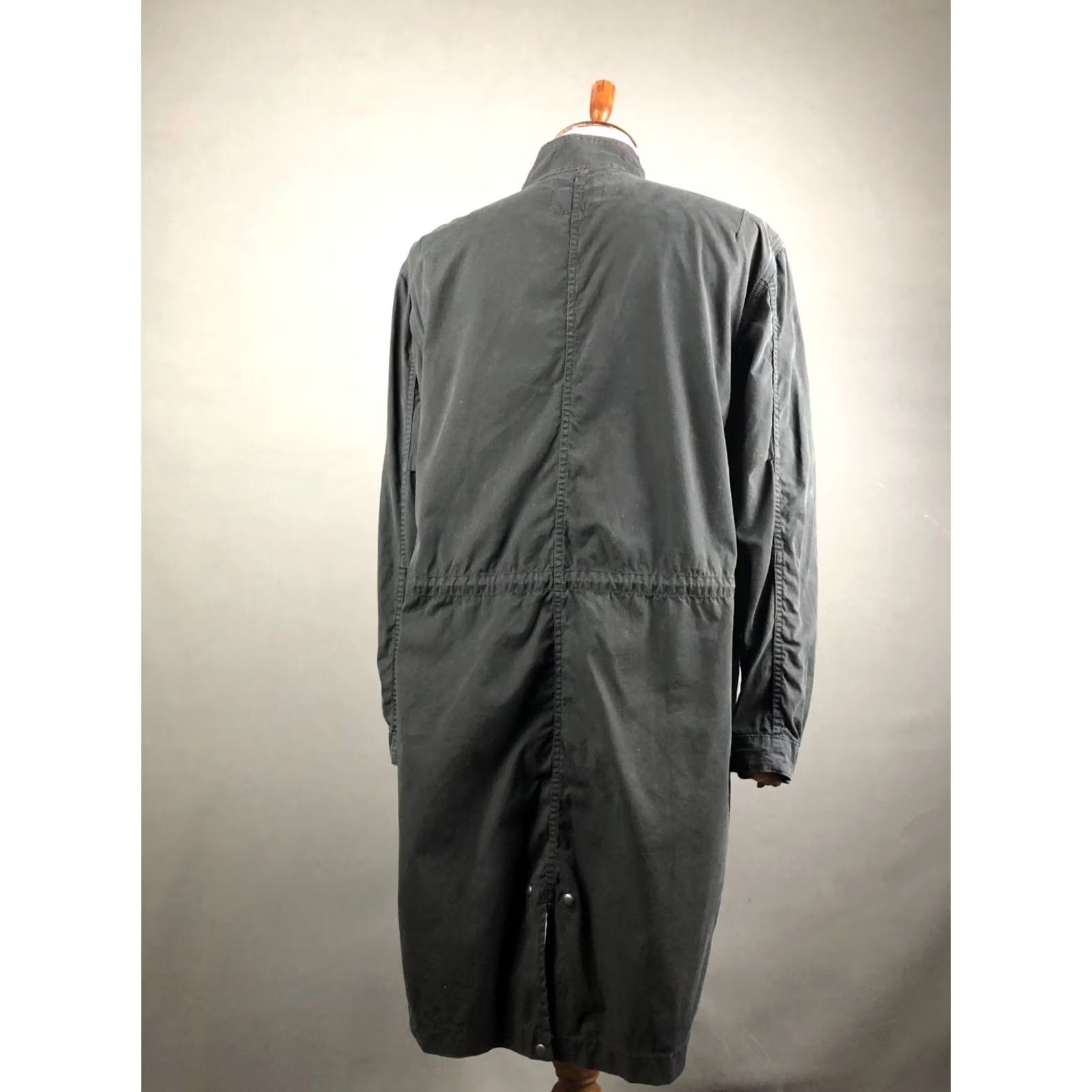 Allsaints AllSaints Coat Trench Black Cotton Men M Casual Long Coat with Side Pockets Adjustable Cuffs Waist Drawstring - Mens Size US M / EU 48-50 / 2 - 3 Thumbnail
