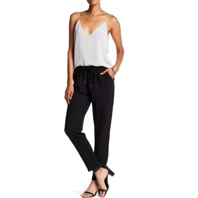 Joie Joie Black Straight Leg Relaxed Drawstring Pants XS Size 26" / US 2 / IT 38 - 1 Thumbnail