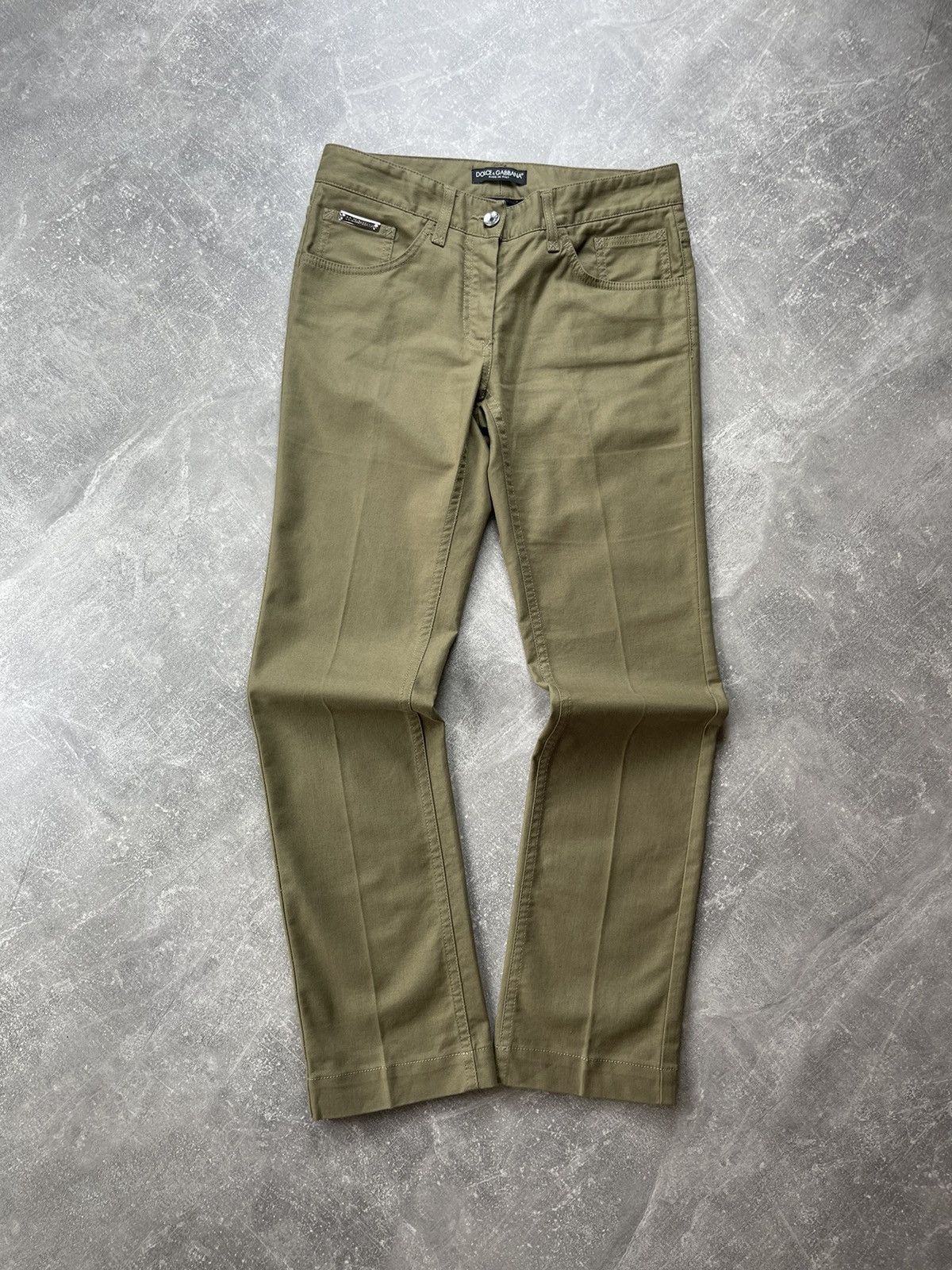 Dolce & Gabbana Dolce & Gabbana Olive Green Slim Pants Designer Jeans Size 27" / US 4 / IT 40 - 7 Thumbnail