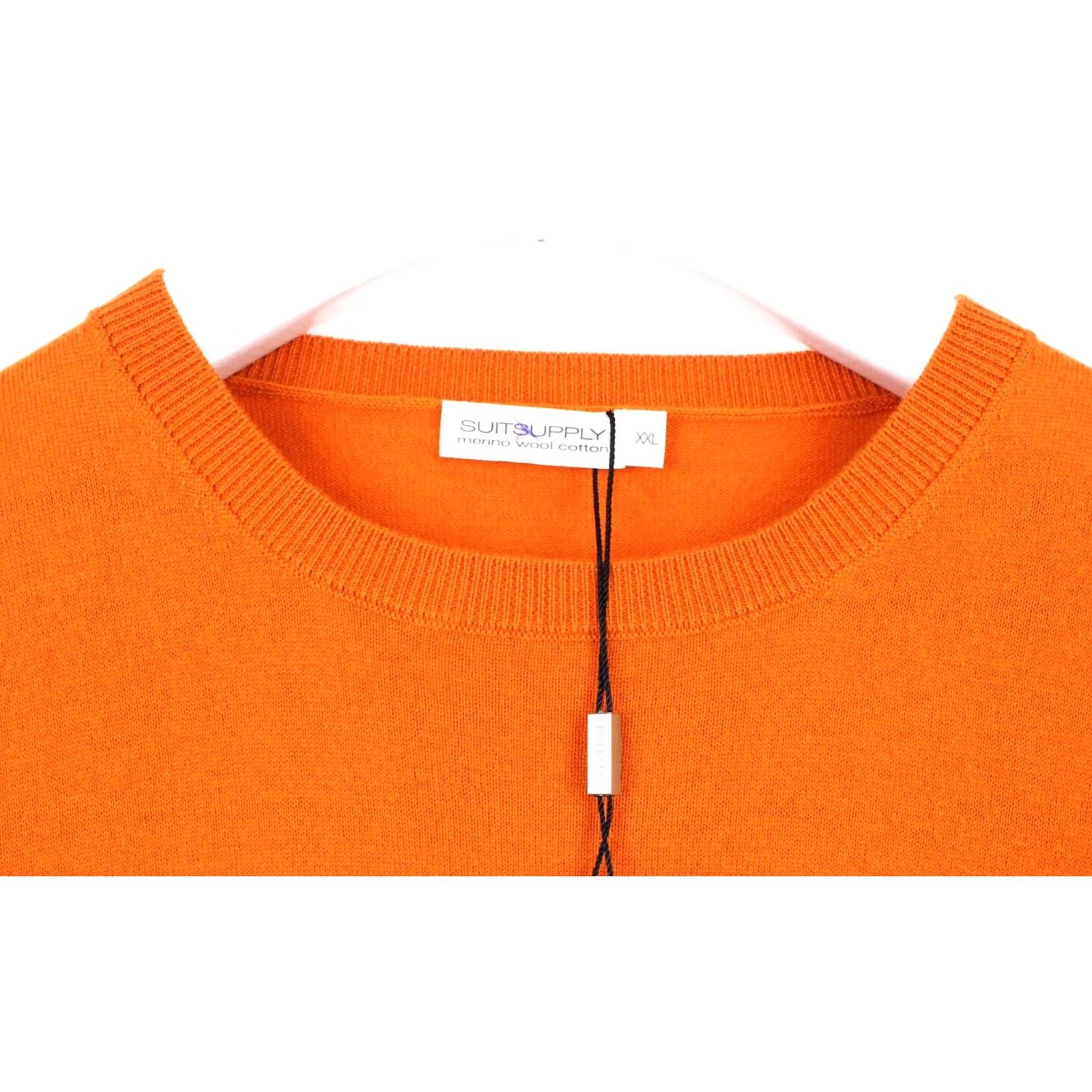Suitsupply Suitsupply Olympics T-Shirt Women's 2XL Merino Wool Cotton Knitted Short Sleeve Orange Crew Neck Summer Casual Womens Size XXL / US 16-18 / IT 52-54 - 4 Thumbnail