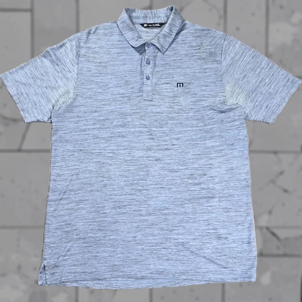 TravisMathew Travis Mathew Golf Polo Shirt Mens XL Heather Blue Gray Shirt Pique Performance Size US XL / EU 56 / 4 - 1 Thumbnail