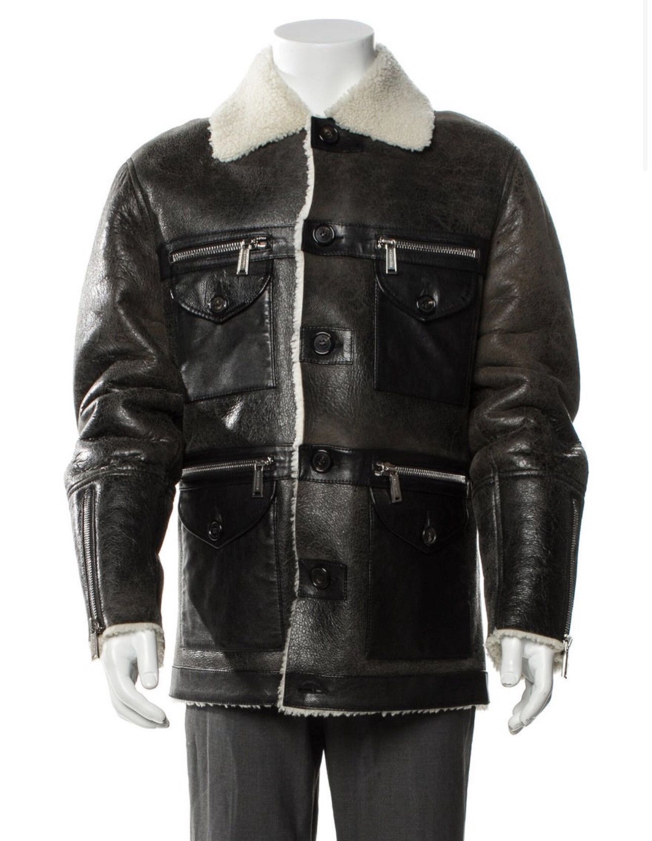 Dsquared2 Dsquared2 Lamb Leather Utility Jacket Size US L / EU 52-54 / 3 - 1 Thumbnail