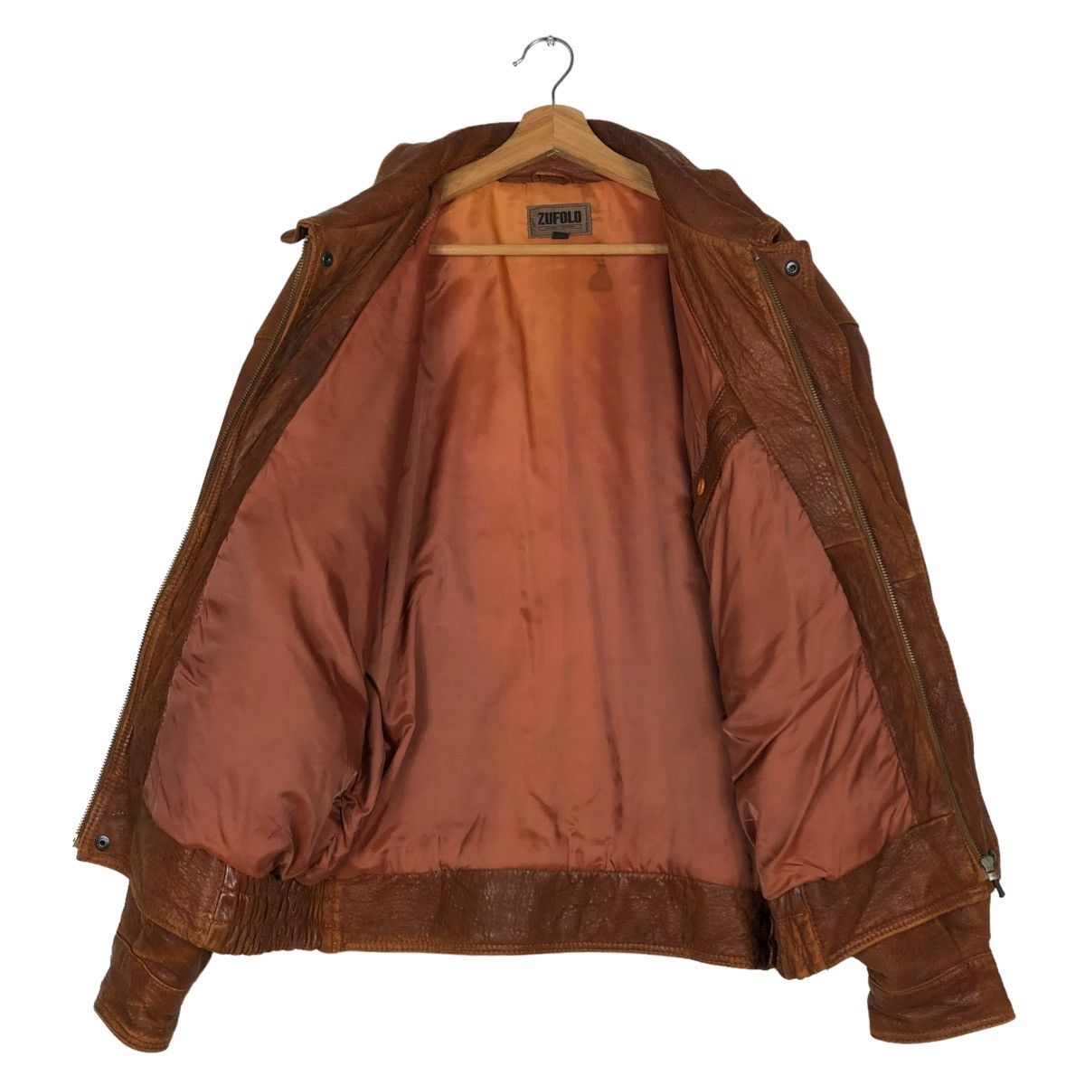 Vintage 🔥VINTAGE FLY BIKER LEATHER JACKET ZUFOLO JAPAN Size US L / EU 52-54 / 3 - 13 Thumbnail