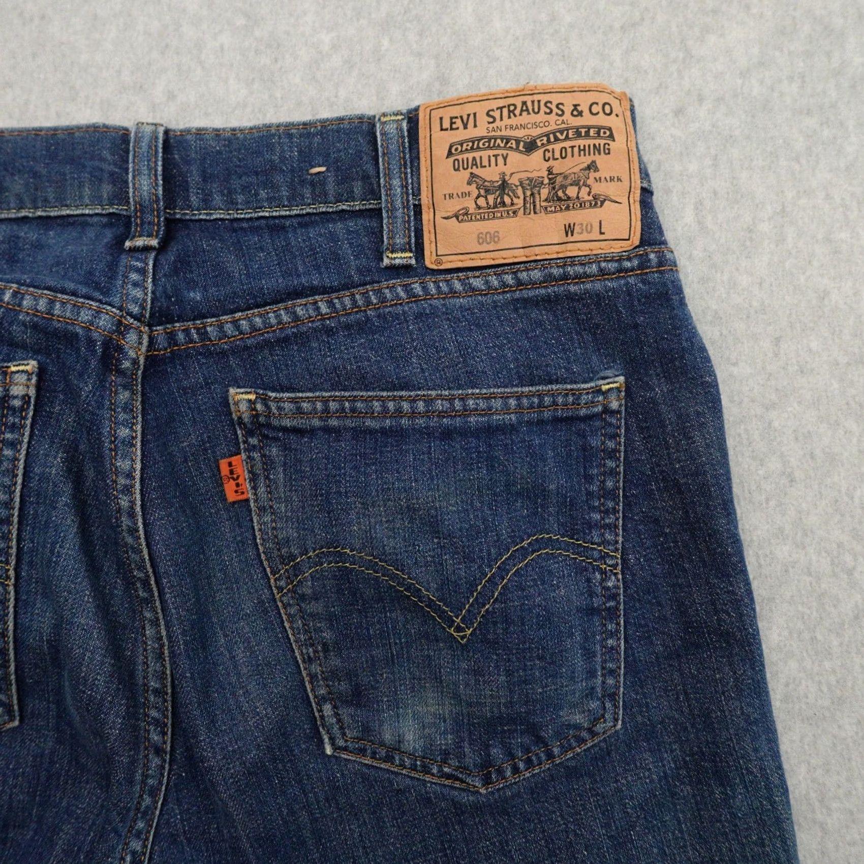 Levi's Vintage Levi's 606 Jeans 30 (30X31) Orange tab Big E Super Slim 60s Slim Jeans Mens Blue 30 Medium? Size US 30 / EU 46 - 6 Thumbnail