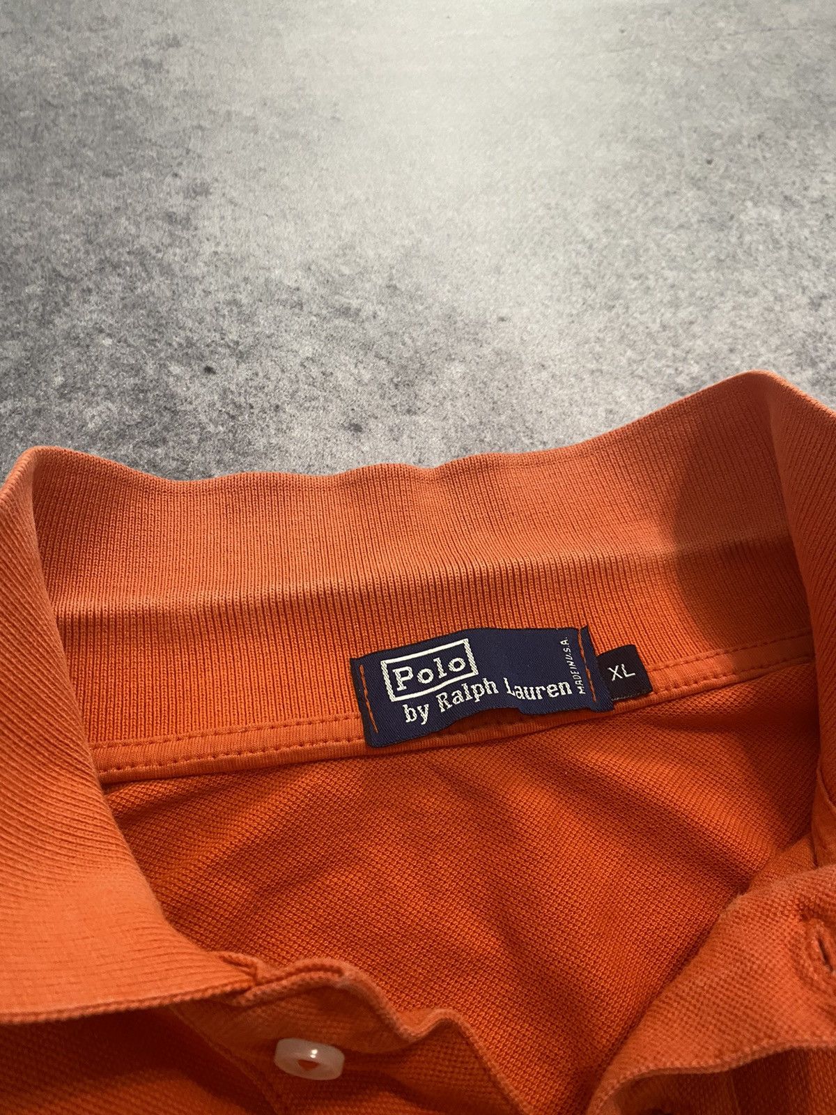 Polo Ralph Lauren × Ralph Lauren × Vintage Vintage Polo Ralph Lauren Orange 🍊 Polo Shirt Big Pony Size US XL / EU 56 / 4 - 9 Thumbnail
