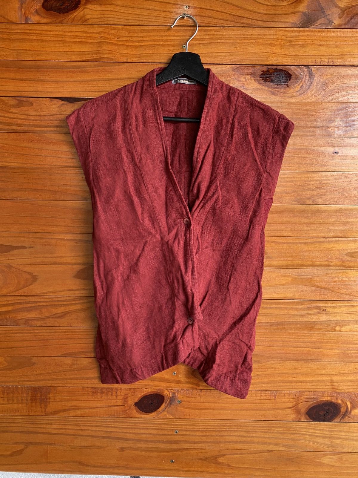 Issey Miyake Vintage Issey Miyake Sleeveless Wrap Vest Linen Look Size M / US 6-8 / IT 42-44 - 5 Thumbnail