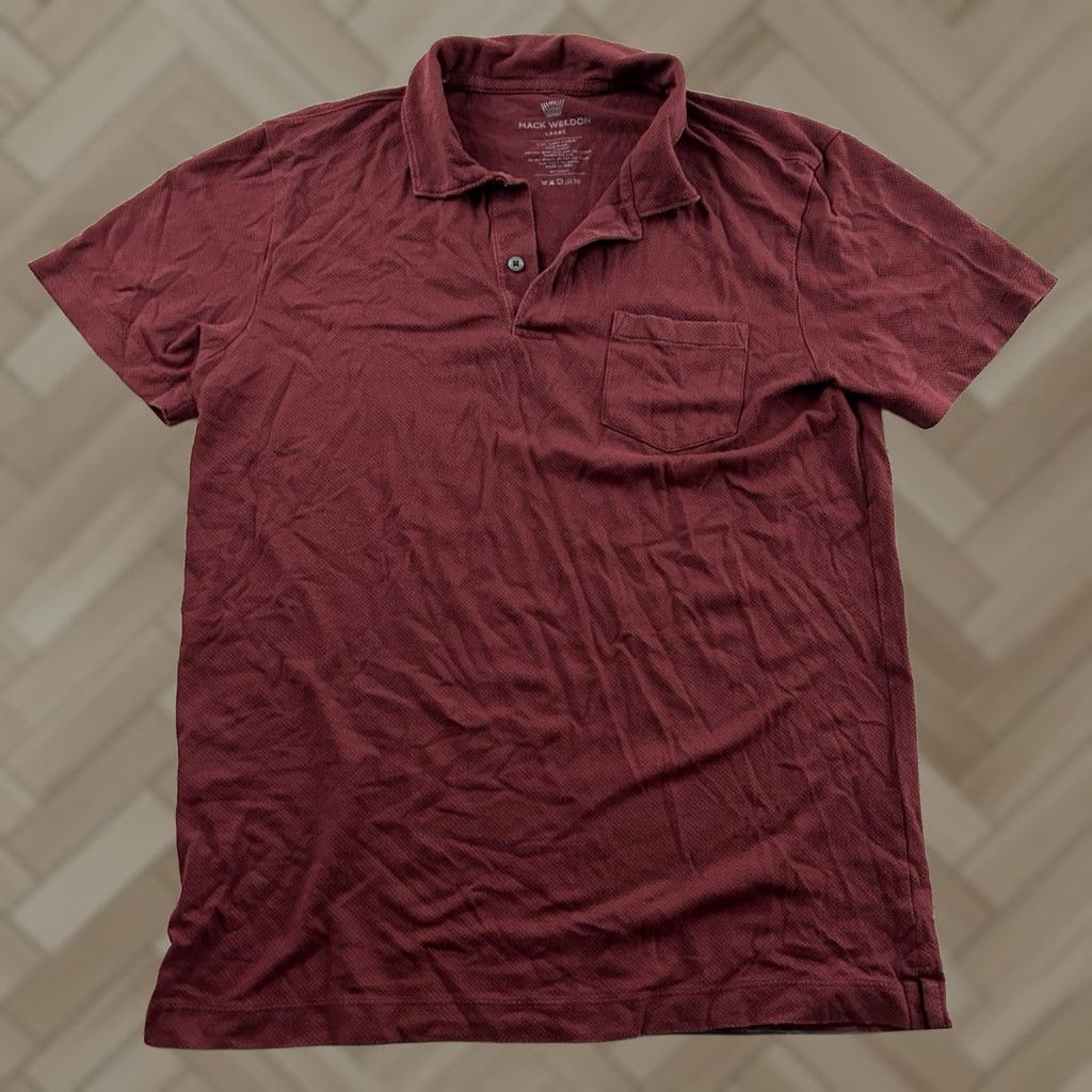 Vintage Mack Weldon Short Sleeve Button Front Pocket Polo Shirt Men's L Maroon Red Shirt Pocket Button-Up Size US L / EU 52-54 / 3 - 1 Thumbnail