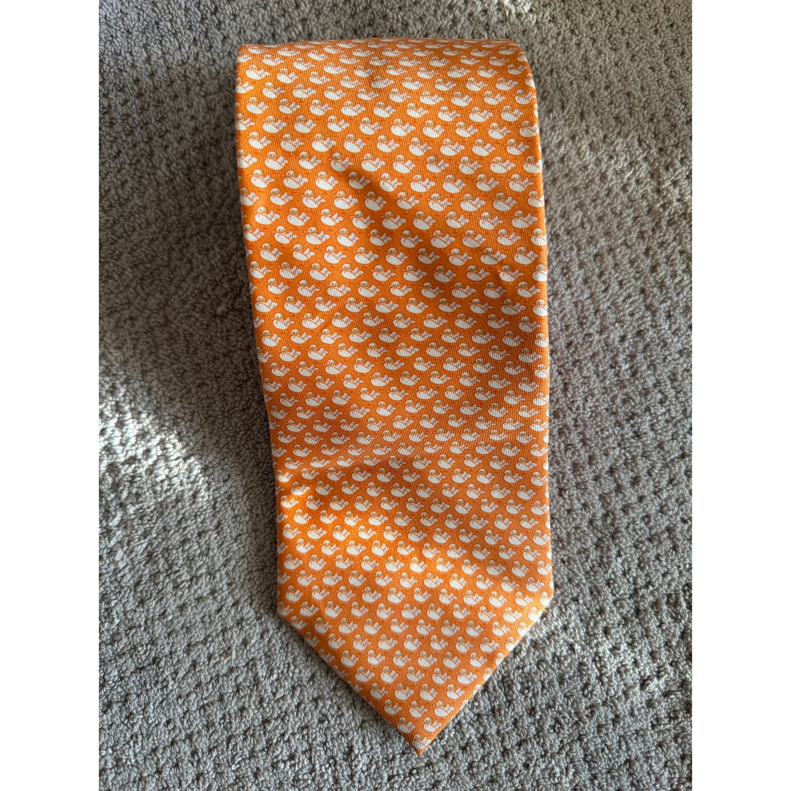 Salvatore Ferragamo Men's Salvatore Ferragamo Beautiful Peach Elephants Tie Size ONE SIZE - 1 Thumbnail