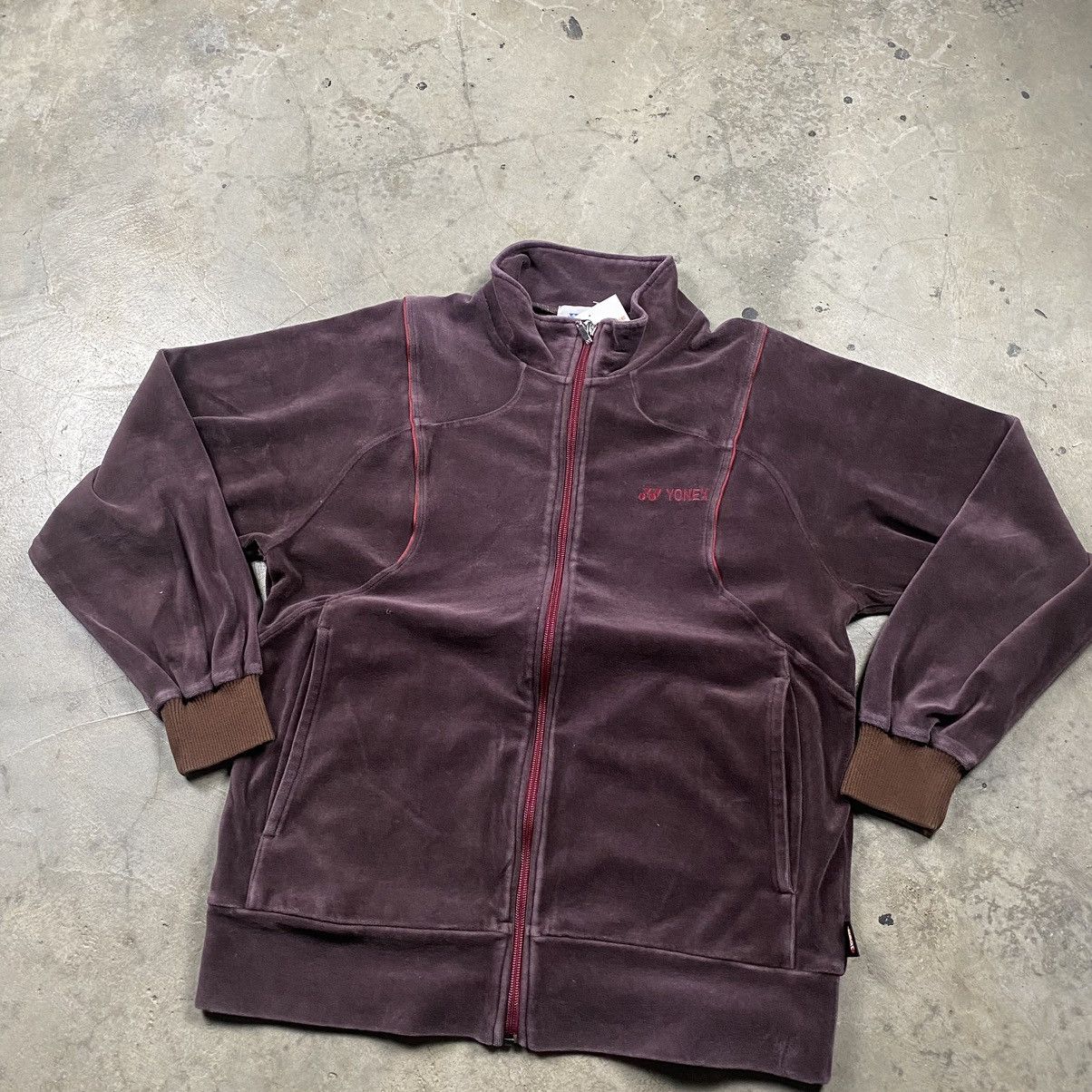 Japanese Brand × Vintage y2k Yonex Japan Velvet Zip Up Sweater Jacket Size S / US 4 / IT 40 - 4 Thumbnail