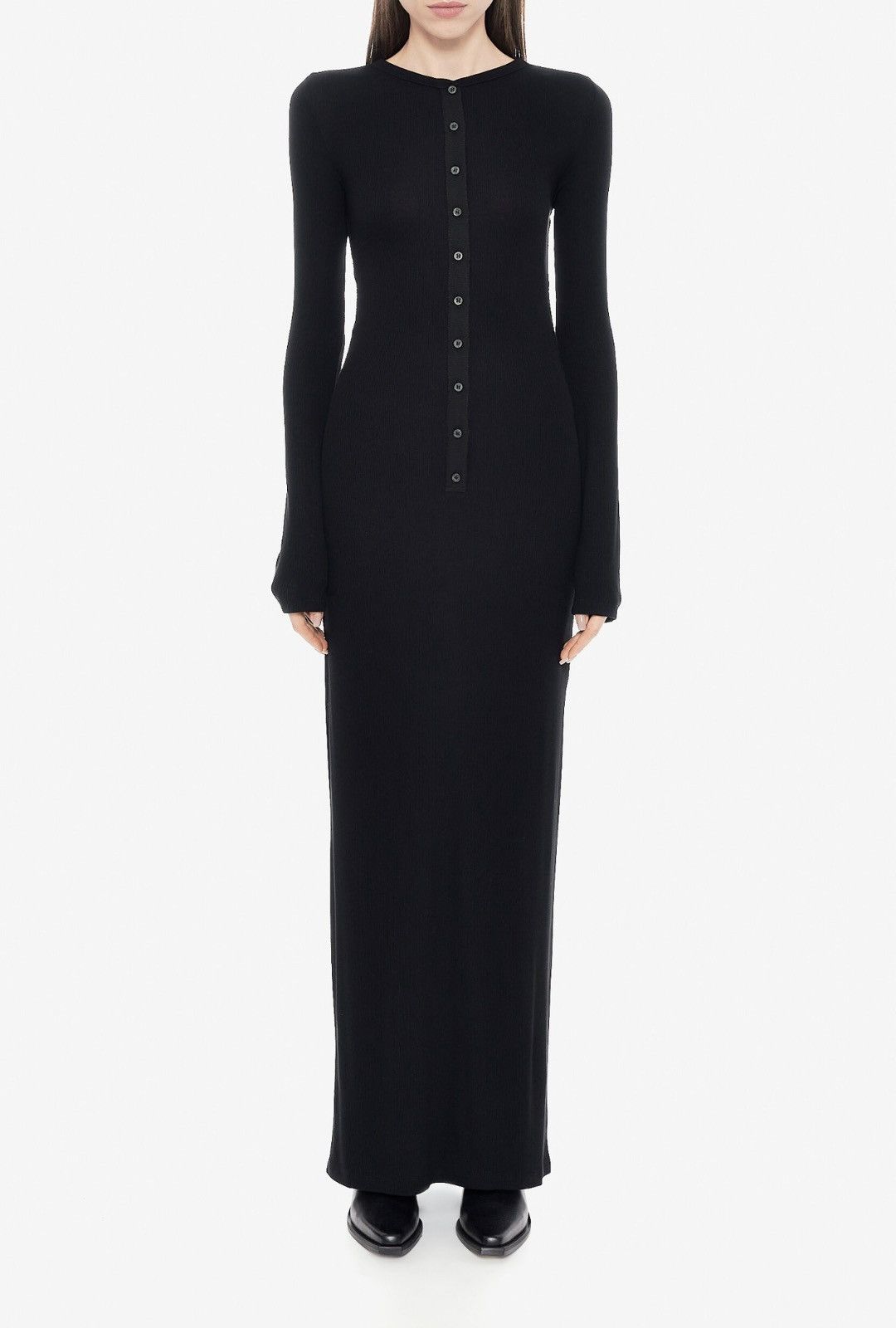 Acne Studios Last Acne Studios Etrixie Ribbed-Knit Maxi Dress in Black Size XS / US 0-2 / IT 36-38 - 1 Thumbnail