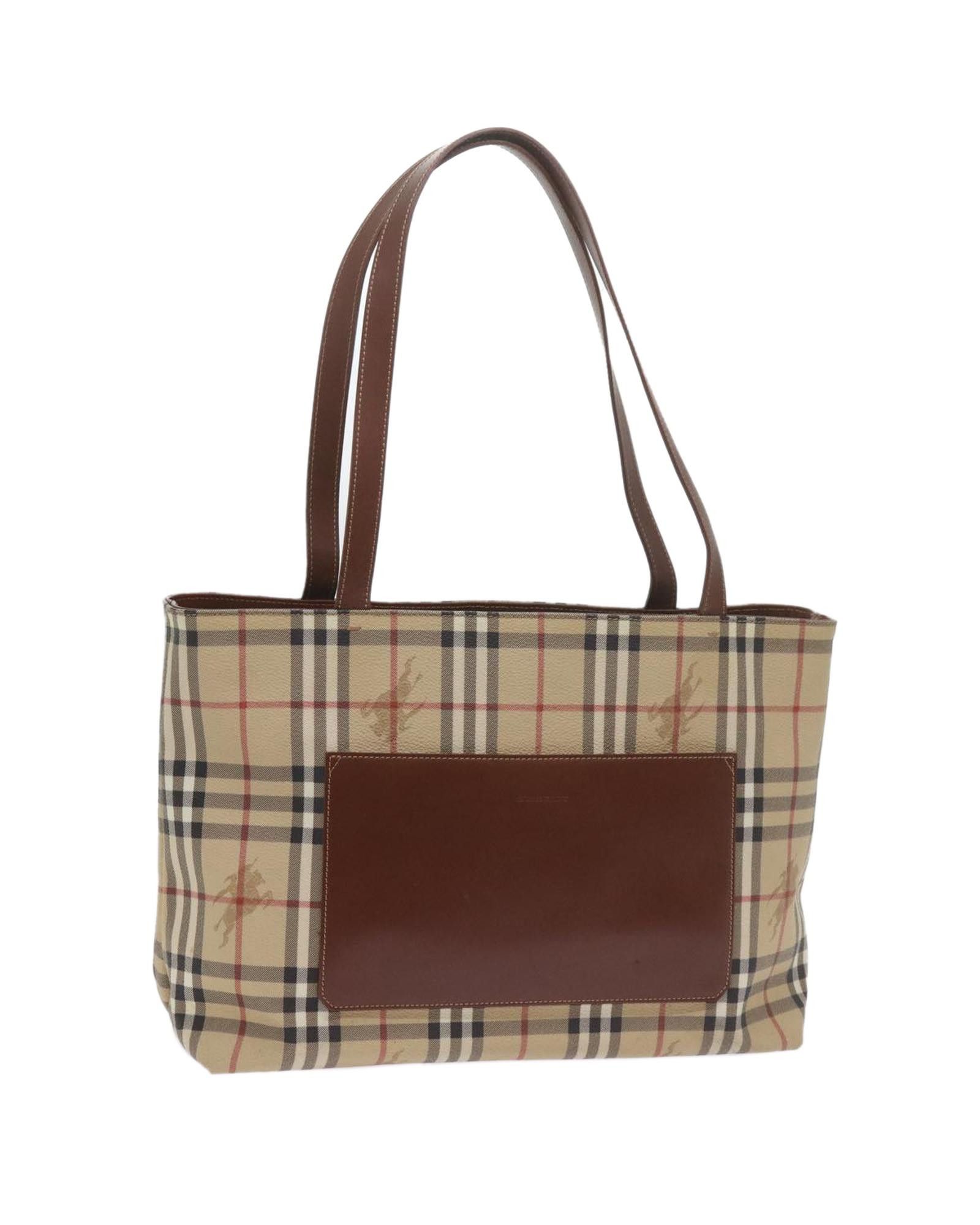 image of Burberry Beige Canvas Tote Bag, Women's