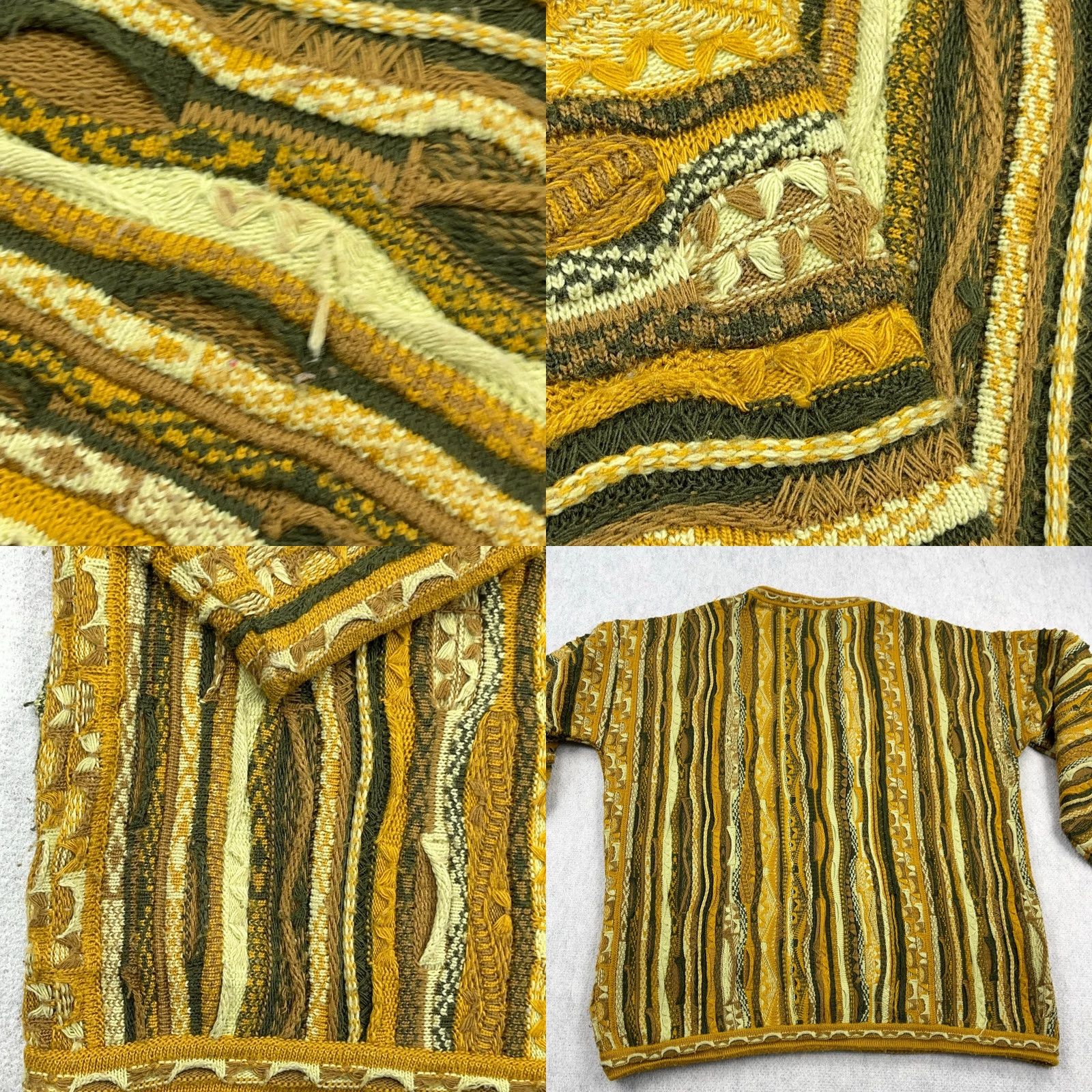 Coogi VINTAGE COOGI Sweater Men XL Yellow 3D Knit Textured Biggie Cosby Grandpa 90s Shirt Men XL Yellow Hip Hop 90s Mens Size US XL / EU 56 / 4 - 8 Thumbnail