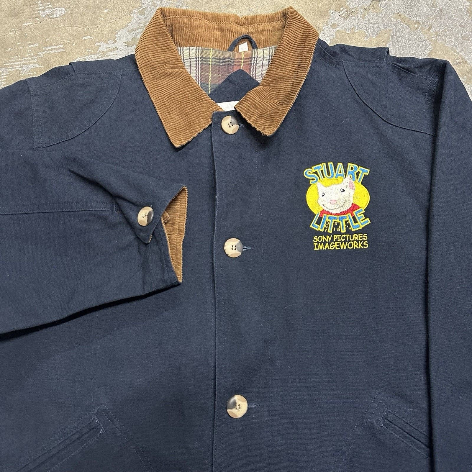 Sony × Vintage NWT Vintage 1999 Stuart Little Cast & Crew Chore Jacket Sony Size US L / EU 52-54 / 3 - 1 Thumbnail