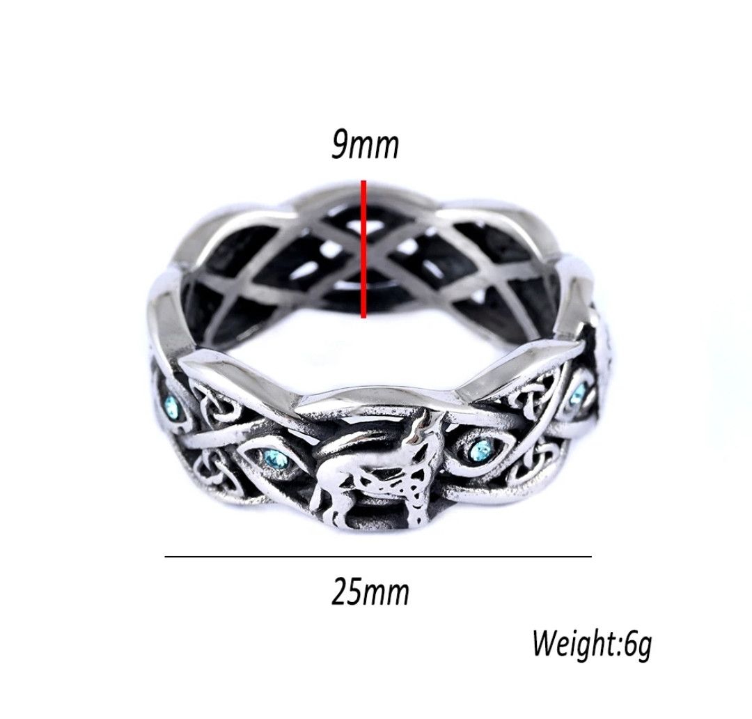 Vintage Nordic Moon Howler Silver Plated Ring Size 7 -13 Size ONE SIZE - 5 Thumbnail