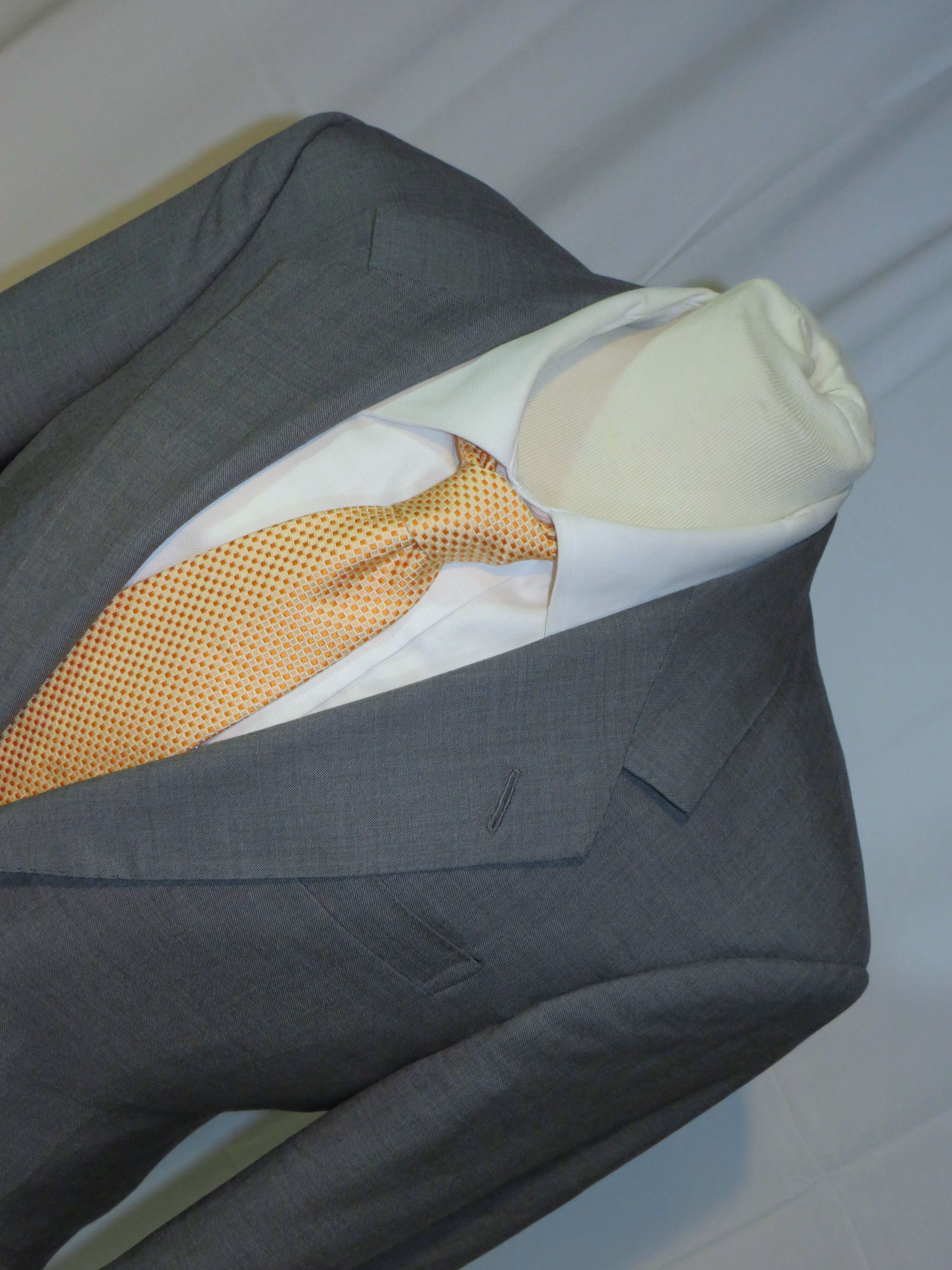Huntsman × Savile Row Bespoke 2022 Solid Gray One Button Suit 34S Size 34S - 6 Thumbnail