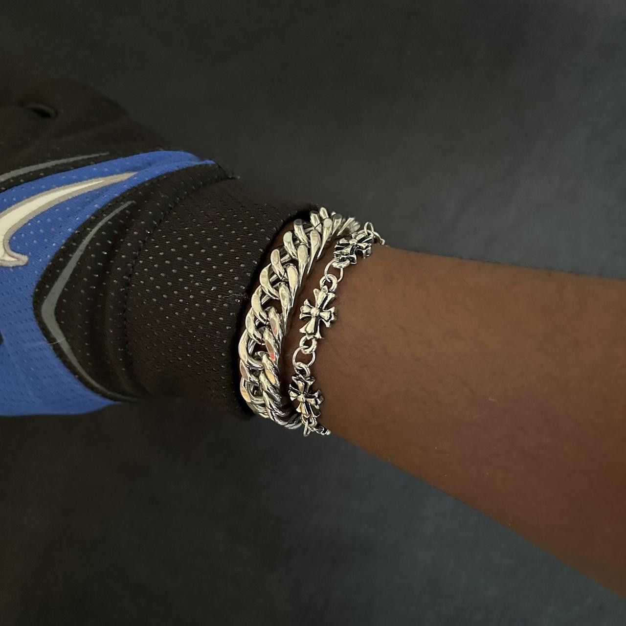 Vintage Vintage 2000s Style Silver Cross Hip Hop Punk Bracelet Size ONE SIZE - 7 Thumbnail