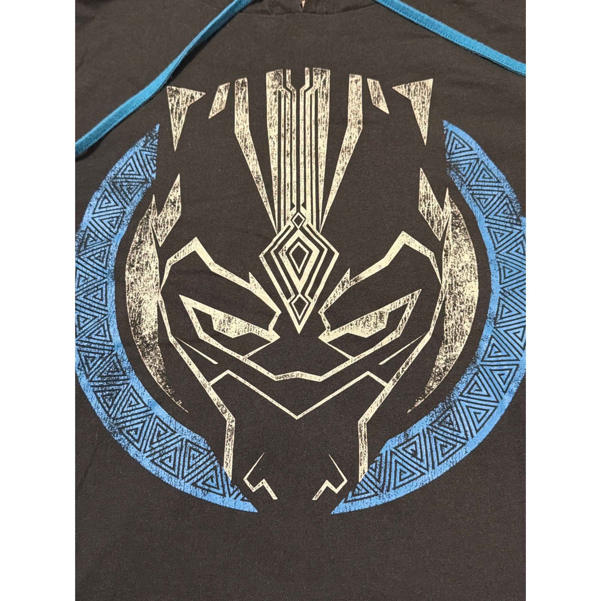 Marvel Comics Marvel Black Panther Graphic Hooded T Shirt Black Blue Hoodi Size US XXL / EU 58 / 5 - 2 Thumbnail
