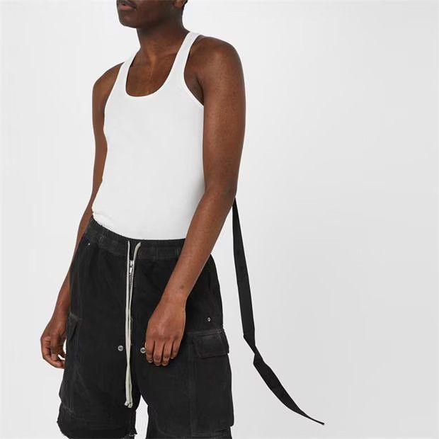 Rick Owens o1g2r1mq0624 Scoop Neck Tank Top in White Size US S / EU 44-46 / 1 - 5 Thumbnail