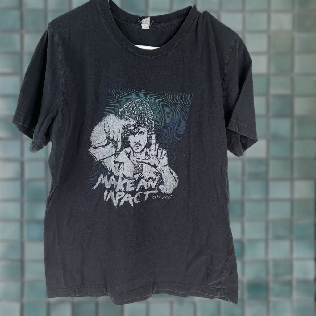 Vintage Make An Impact Bella + Canvas Womens Short Sleeves Black Graphic T Shirt Size L Size L / US 10 / IT 46 - 1 Thumbnail