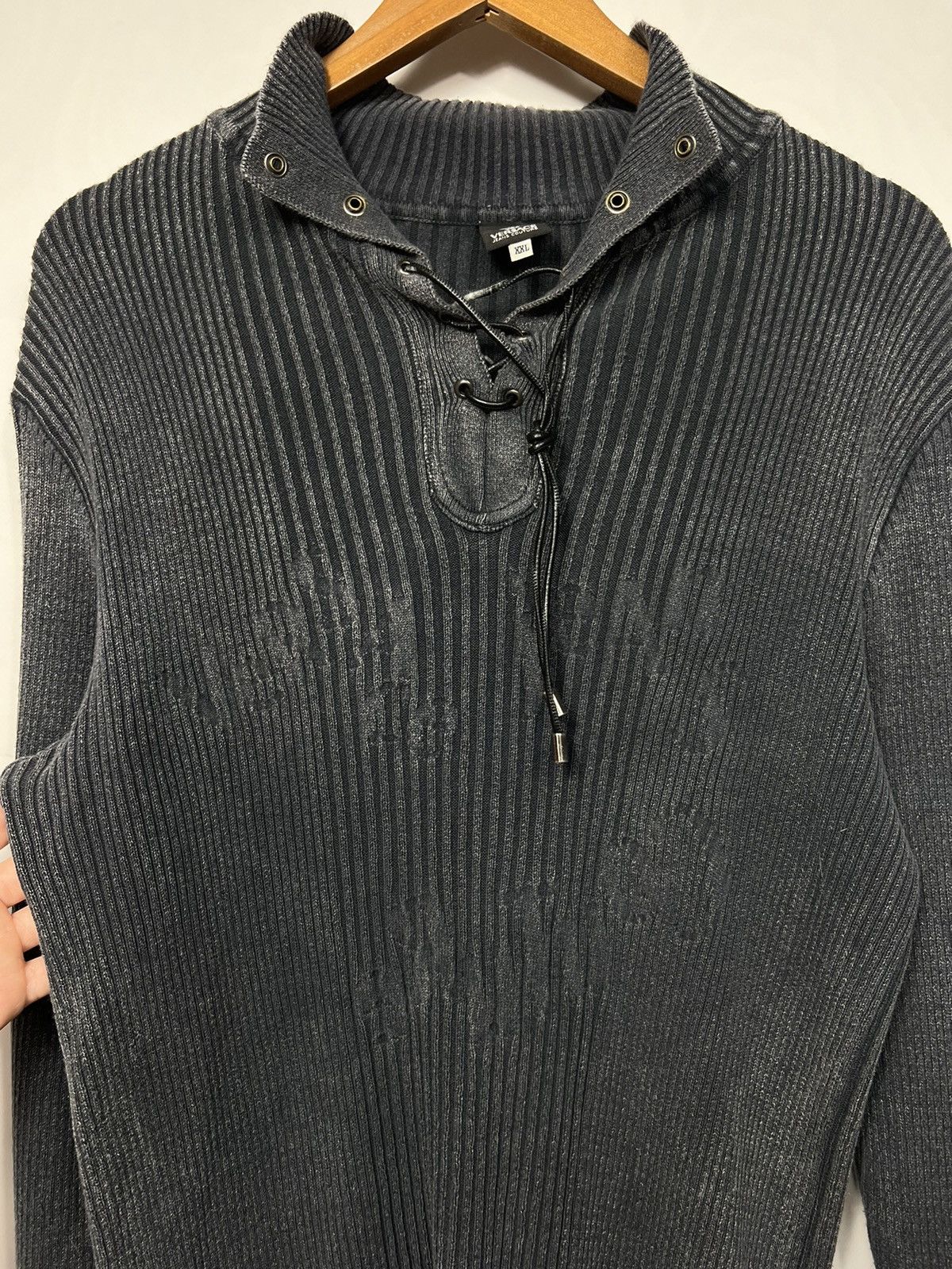 Versace Jeans Couture Rare Versace Ribbed Y2K Avant Garde Sweater With Logo Size US XL / EU 56 / 4 - 11 Thumbnail