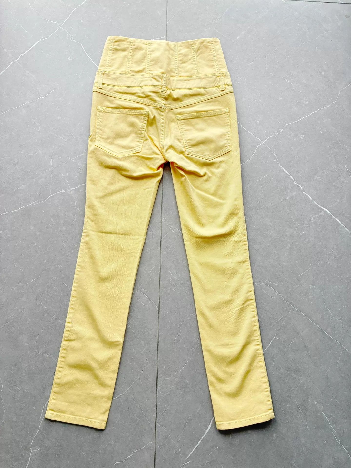 Alexander McQueen Alexander McQueen Yellow High-Waist Trousers 38 Size 26" / US 2 / IT 38 - 2 Thumbnail