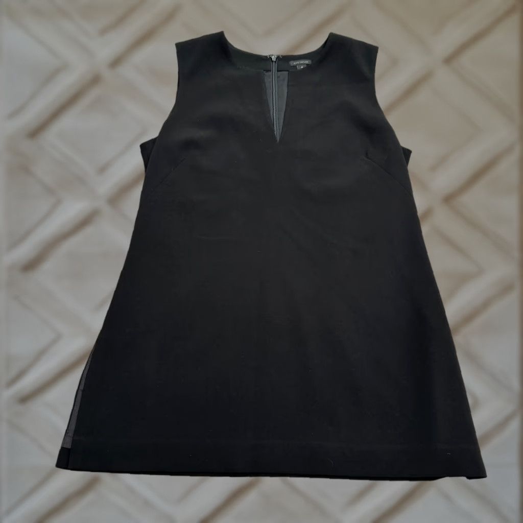 Ann Taylor Ann Taylor Dress Shift Womens 6 Black Knee Length Sleeveless V-Notch Slit Work Dress Size M / US 6-8 / IT 42-44 - 1 Thumbnail