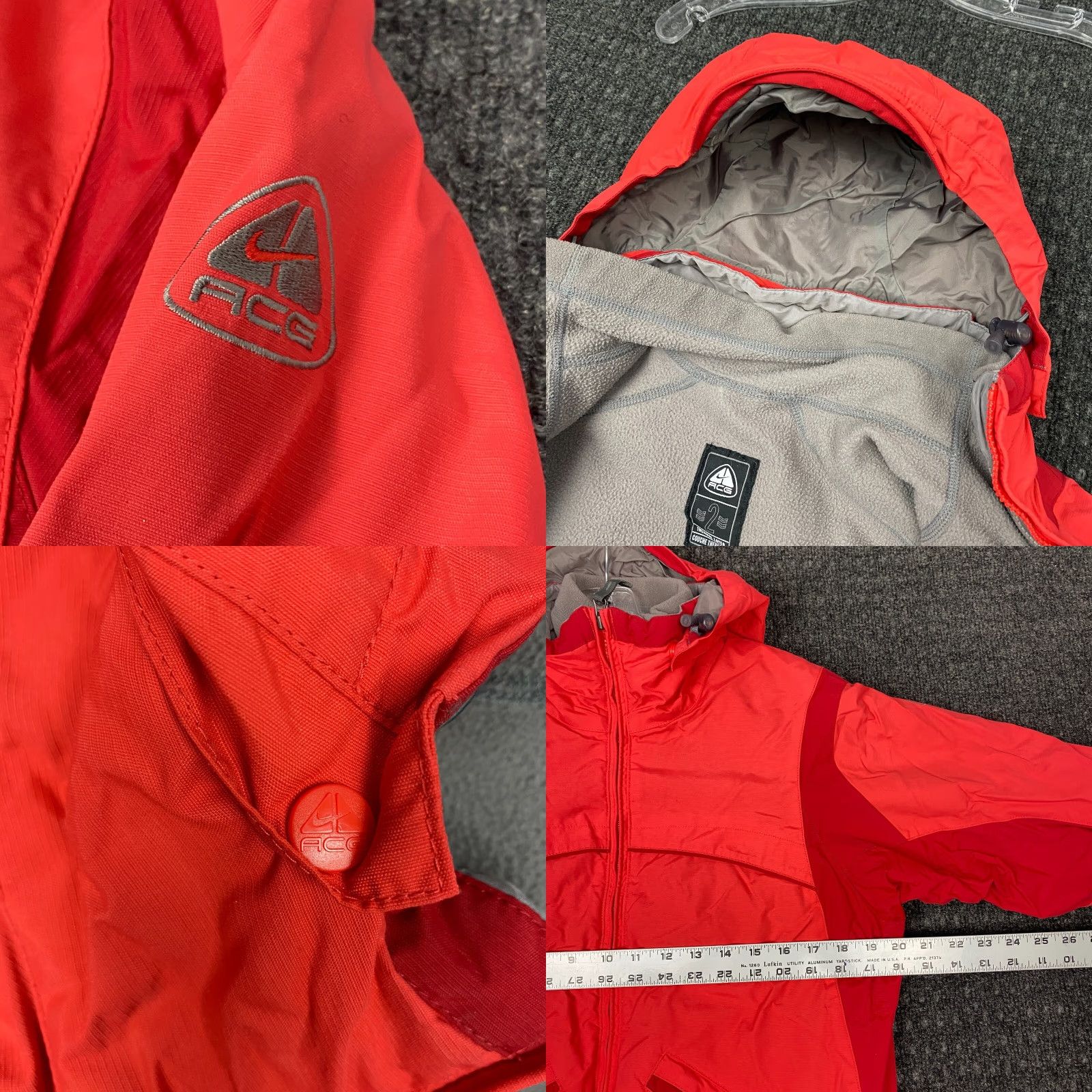 Nike ACG VINTAGE Nike ACG Hooded Jacket Womens S Red Storm 90s Windbreaker Full Zip Therma Fit Logo Accents Weather Nylon Old School Size S / US 4 / IT 40 - 8 Thumbnail