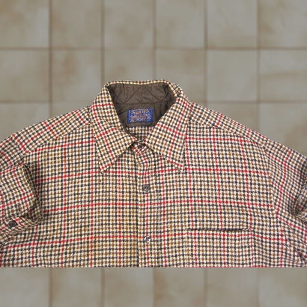 Pendleton VINTAGE Pendleton Shirt Mens XL Brown Wool Made in USA 50s 60s Plaid Button-Up Long Sleeve Collared Retro Classic Outdoor Workwear 90s Mens Size US XL / EU 56 / 4 - 1 Thumbnail