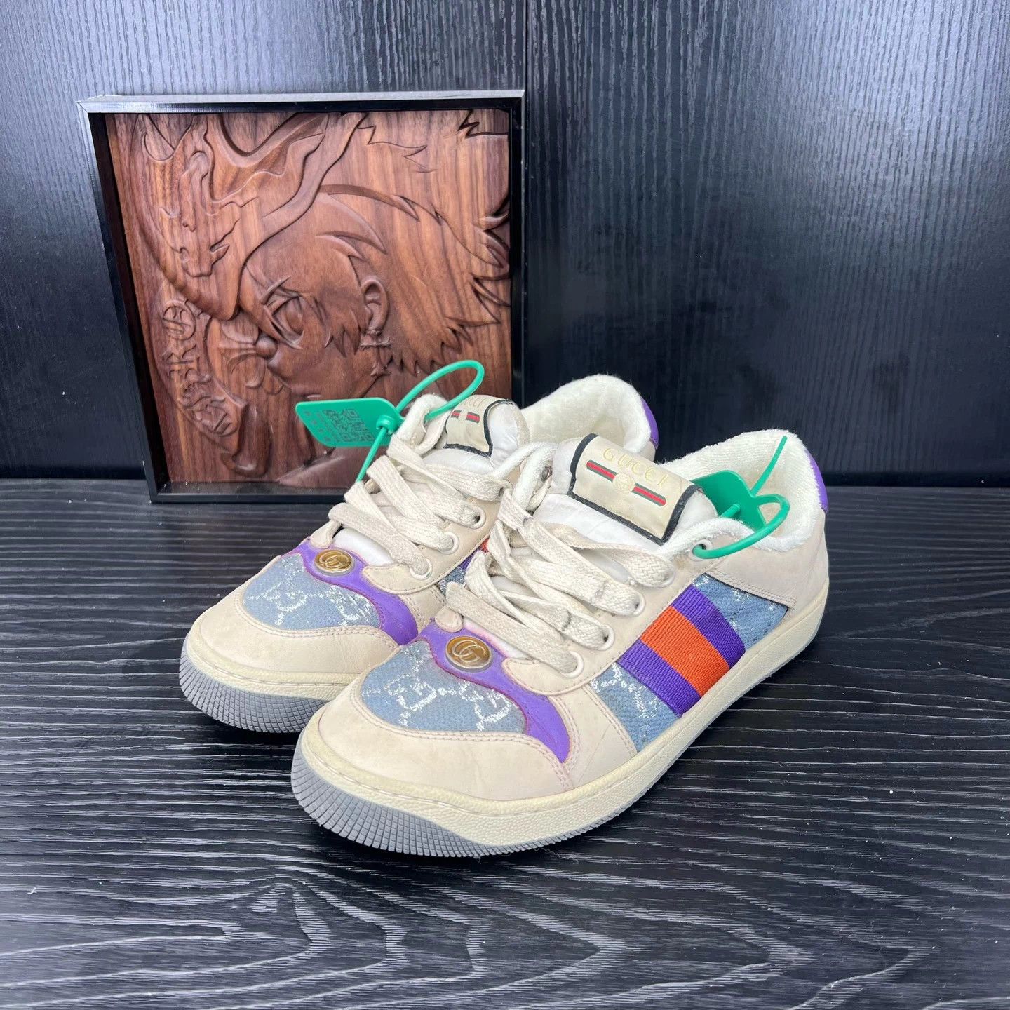 Gucci Gucci Purple Distressed Sneakers 36.5 Boxed Size US 5.5 / IT 35.5 - 1 Thumbnail