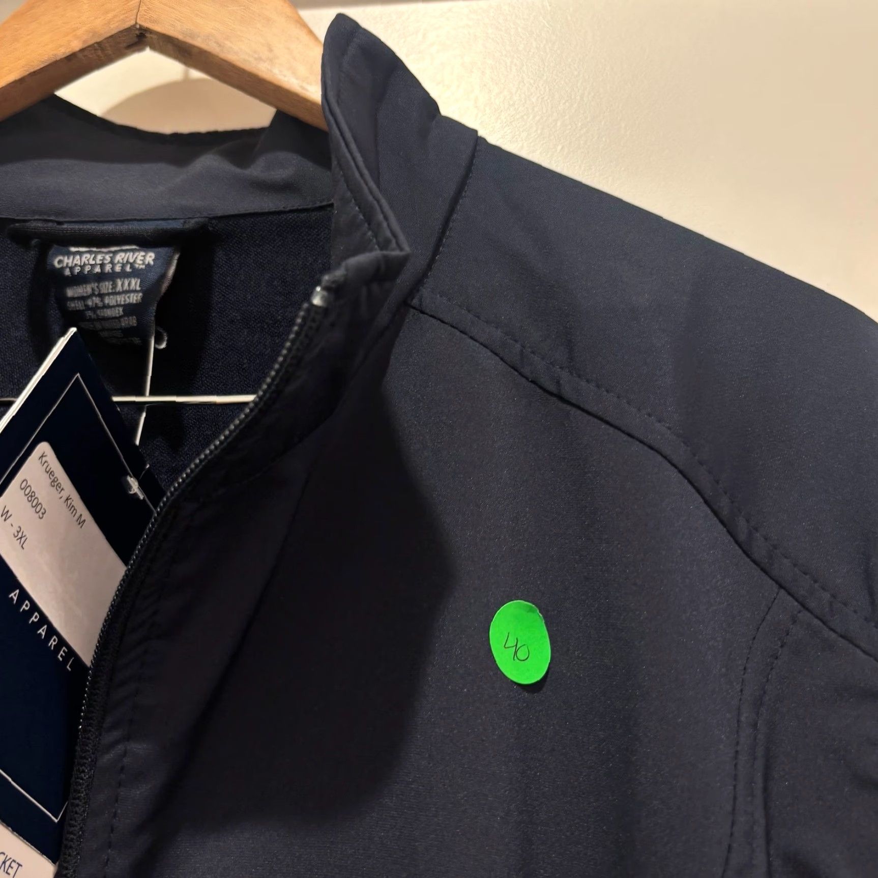 Vintage Charles River Apparel NWT Navy Blue Softshell Jacket 3XL Zip Pockets Logo Windbreaker Men Regular Fit Fall Winter Spring Size US XXL / EU 58 / 5 - 8 Thumbnail