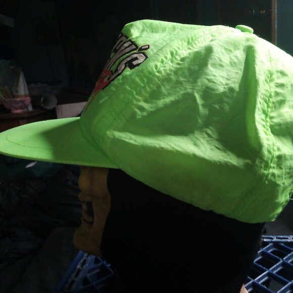 Vintage Vintage Schuck's Racing Team Neon Snap Back Hat Nylon Size ONE SIZE - 3 Thumbnail