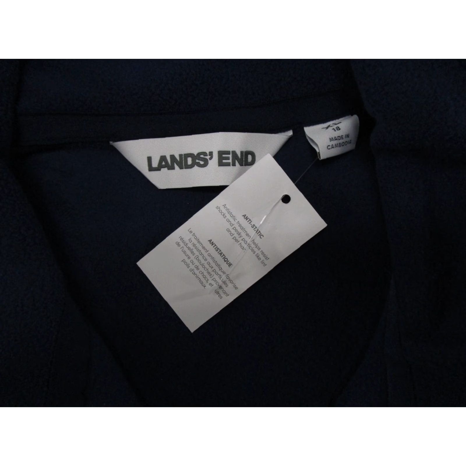 Lands' End NWT Lands’ End Womens Fleece Full Zip Lightweight Jacket XL Blue Women Regular Size XL Jacket Size XL / US 12-14 / IT 48-50 - 2 Thumbnail