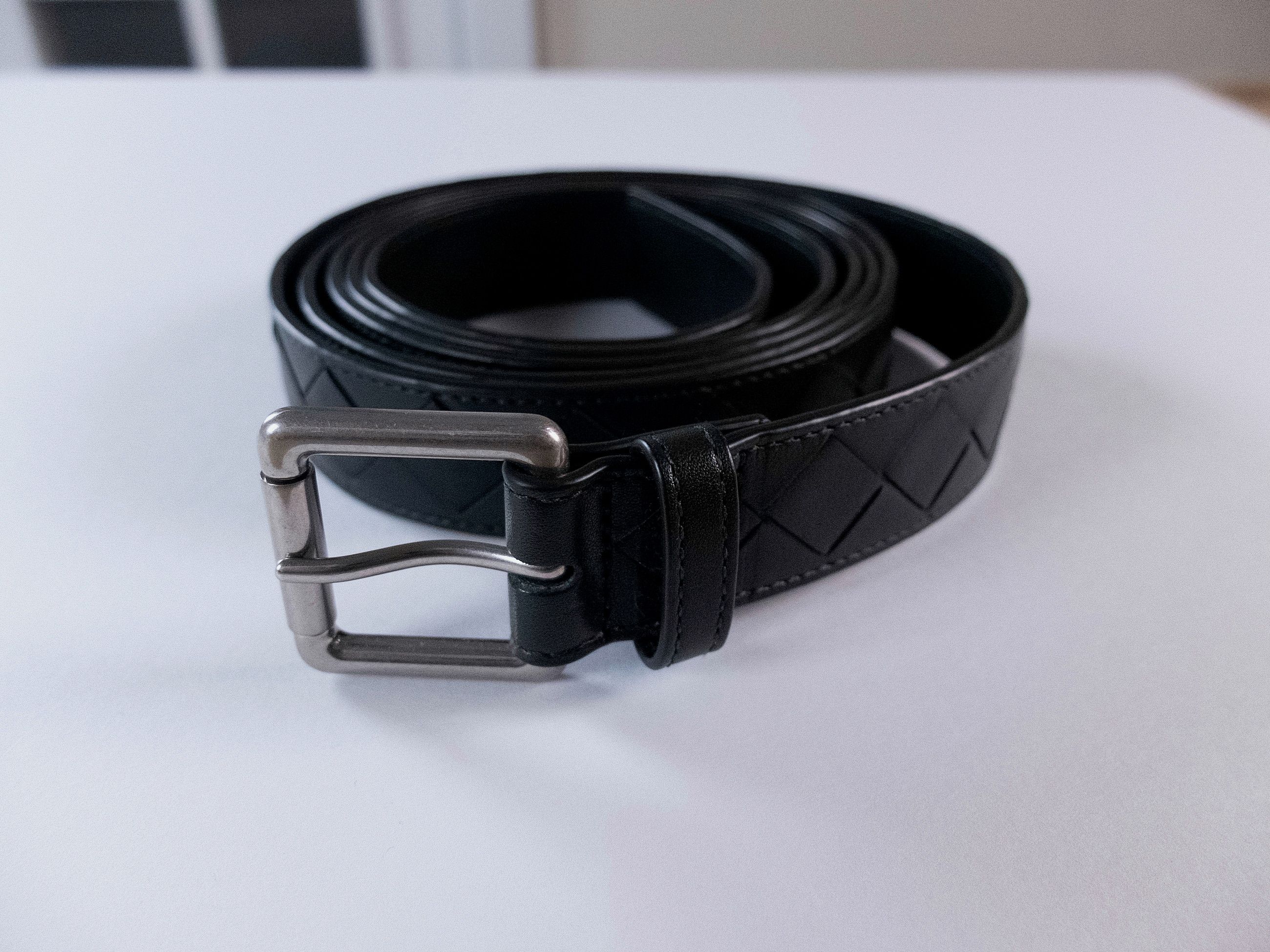 Bottega Veneta BOTTEGA VENETA green intrecciato double wrap leather belt 90 Size 34 - 1 Thumbnail