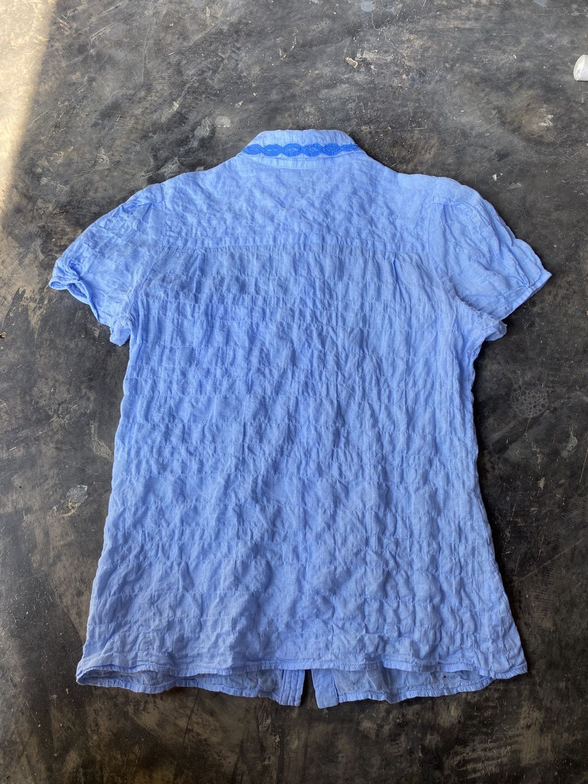 Ne-Net Né-net Sky Blue Lace-Trimmed Blouse Size S / US 4 / IT 40 - 2 Thumbnail