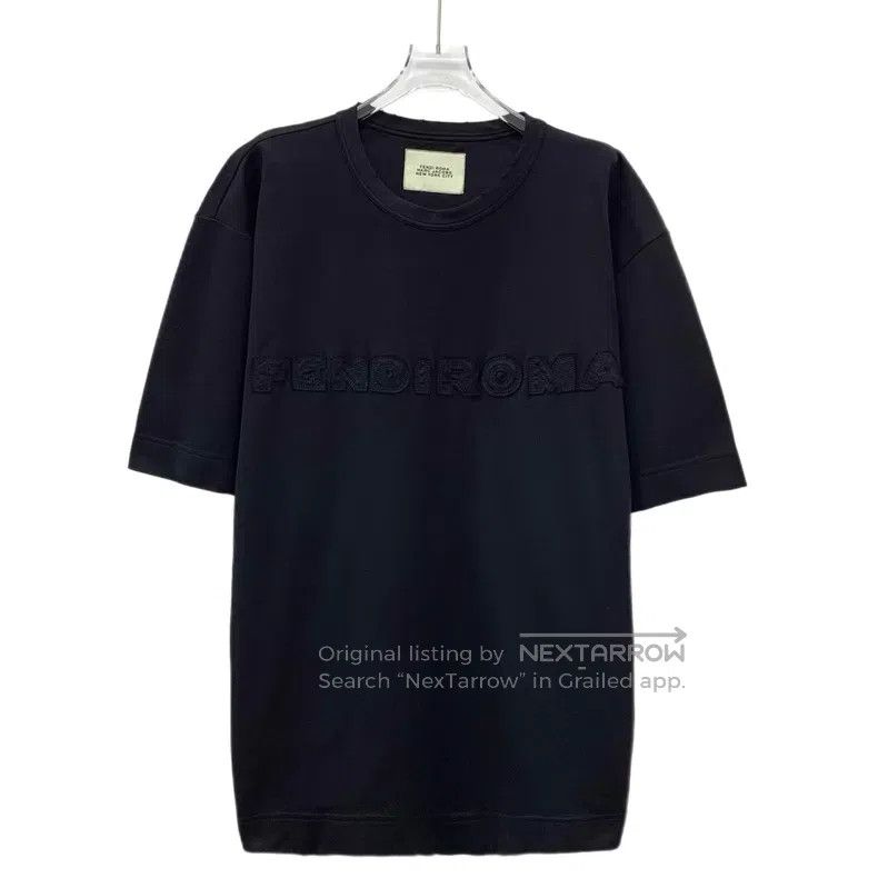Fendi Fendi Black Logo Letter Crewneck Short Sleeve T-Shirt Size US XXL / EU 58 / 5 - 1 Thumbnail