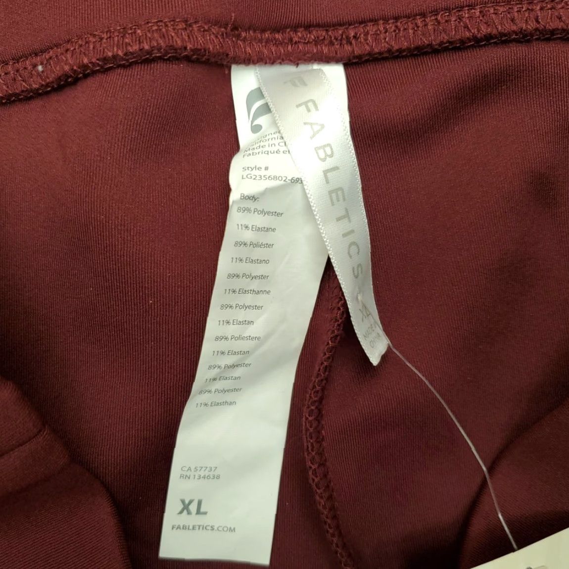 Fabletics Fabletics Pants Womens XL maroon High Waisted Legging Yoga Athleisure Atlantis Size 34" / US 12 / IT 48 - 4 Thumbnail
