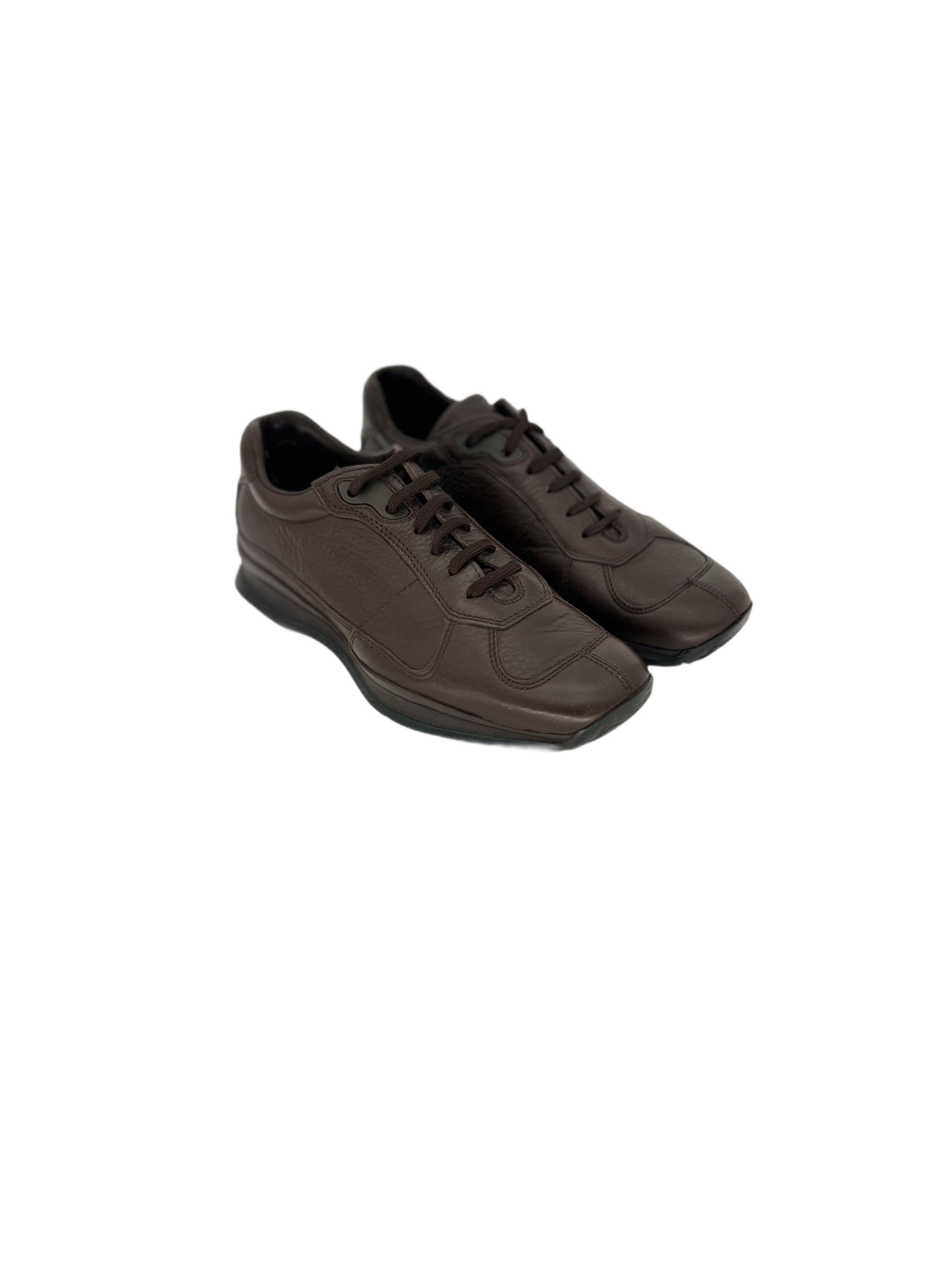 Prada Prada Linea Rossa Brown Hybrid Trainer / Shoe Size US 6 / EU 39 - 1 Thumbnail