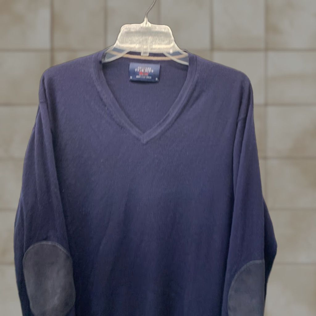 Charles Tyrwhitt Charles Tyrwhitt Sweater XL Blue Wool Knit V-Neck Pullover Casual Mens Shirt? Size US XL / EU 56 / 4 - 1 Thumbnail